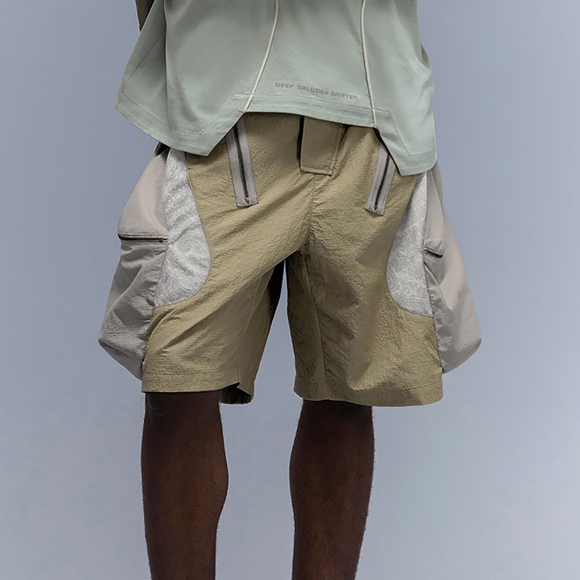 XIPHEVIL Snake Skin Contrast Panel Multi-Pocket Shorts-Shorts-XS-Purple-Free Shipping Leatheretro