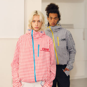 DONSMOKE Diagonal-Zip Check Teflon Windbreaker-Jacket-S-Red-Free Shipping Leatheretro