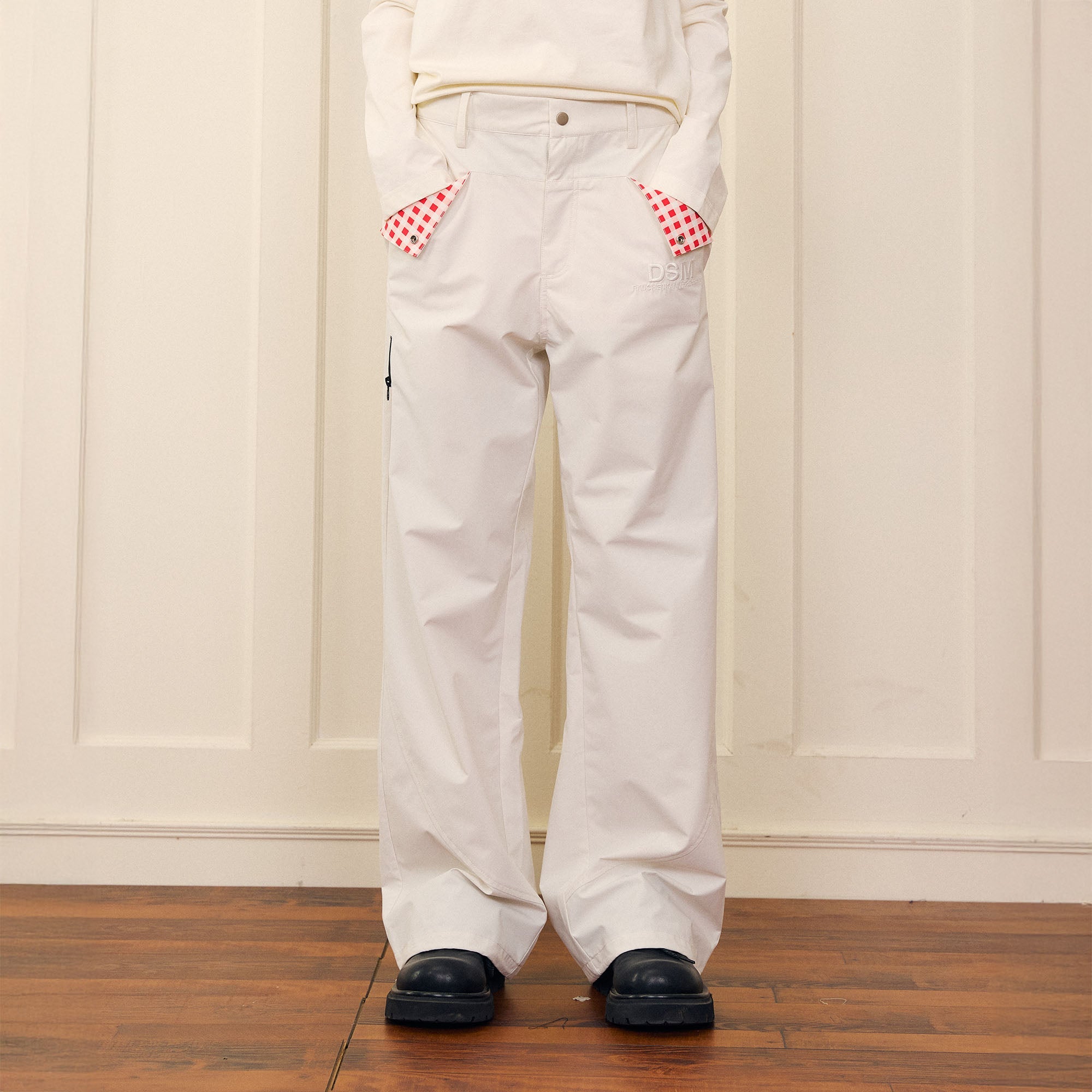 DONSMOKE Check Pocket Teflon Windproof Pants-Pants-S-White-Free Shipping Leatheretro