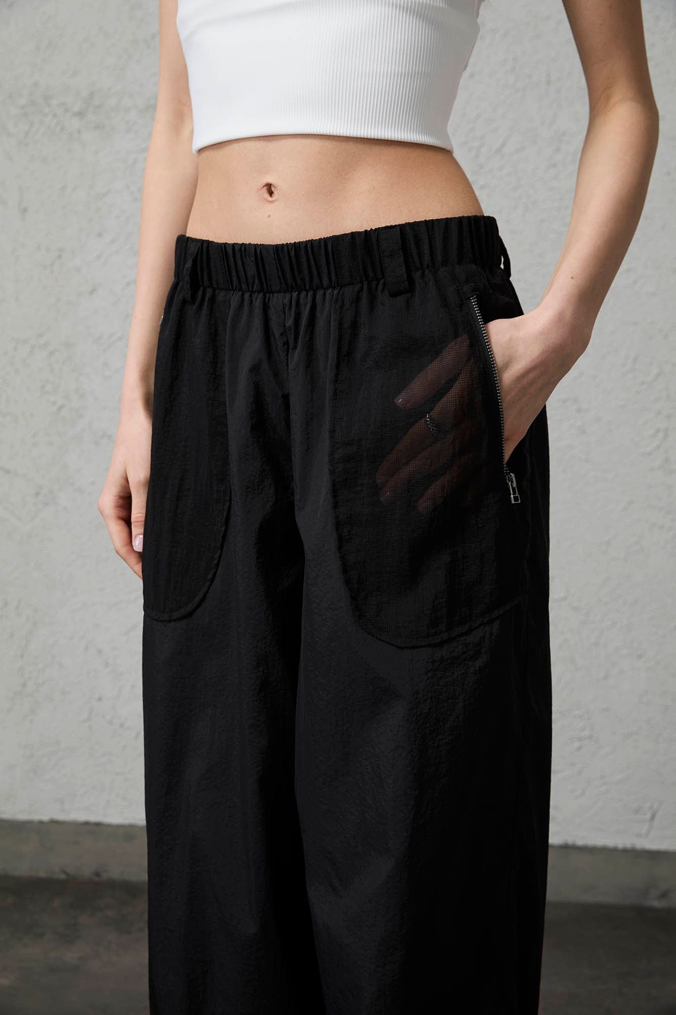 ORGANIC EMOTION UV-Protective Lightweight Straight-Leg Pants-Pants-S-Black-Free Shipping Leatheretro