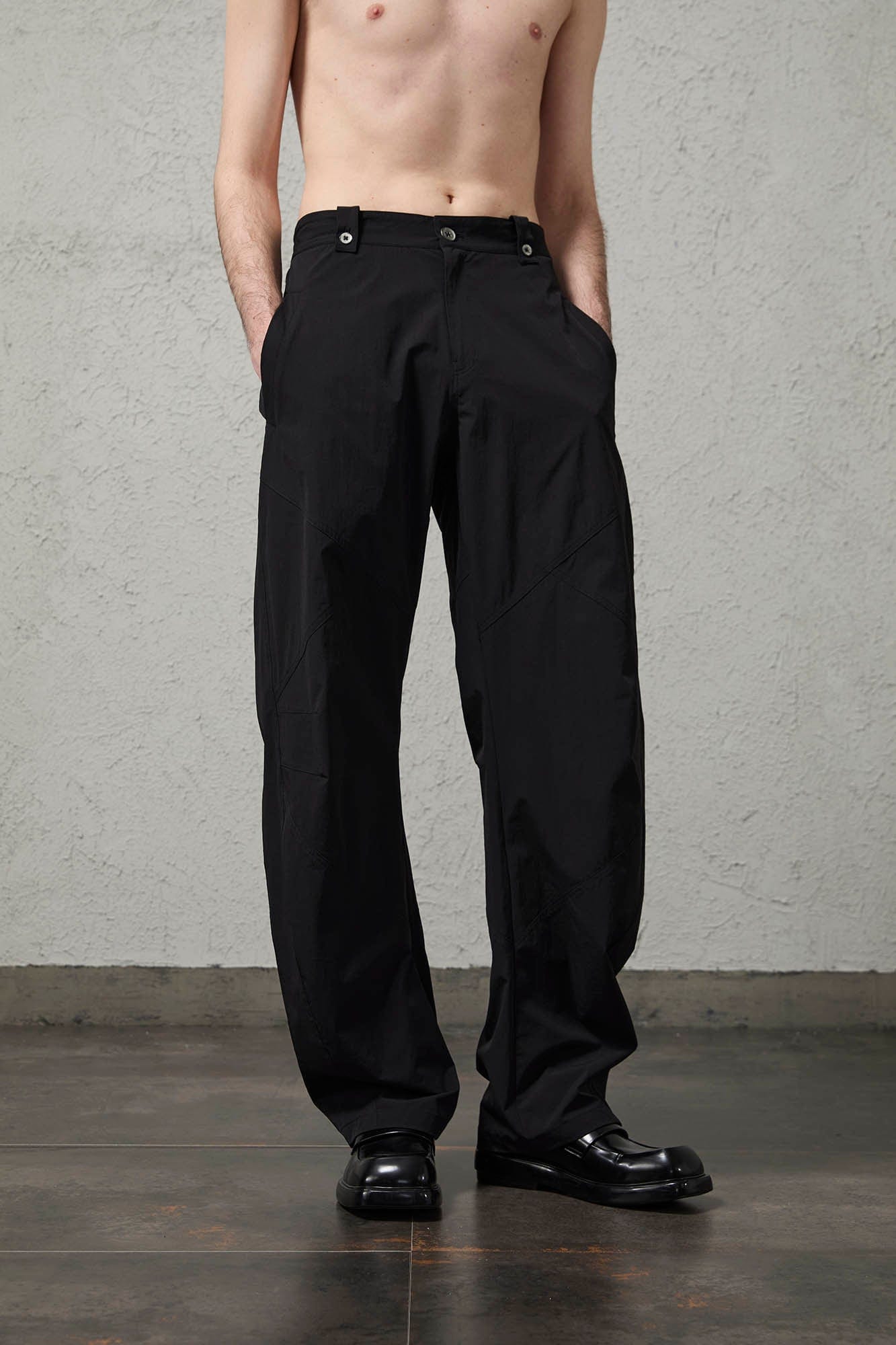 ORGANIC EMOTION Retro Spliced Curved Pants-Pants-S-Gray-Free Shipping Leatheretro
