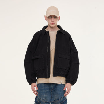 EGOFETCH Washed Utility Oversized Jacket-Jacket-S-Free Shipping Leatheretro
