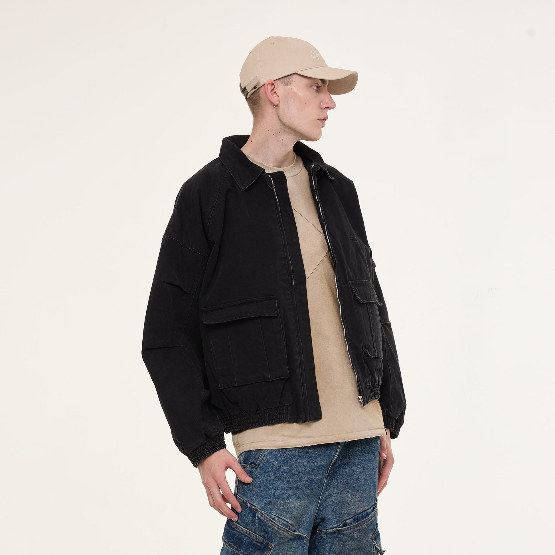 EGOFETCH Washed Utility Oversized Jacket-Jacket-S-Free Shipping Leatheretro