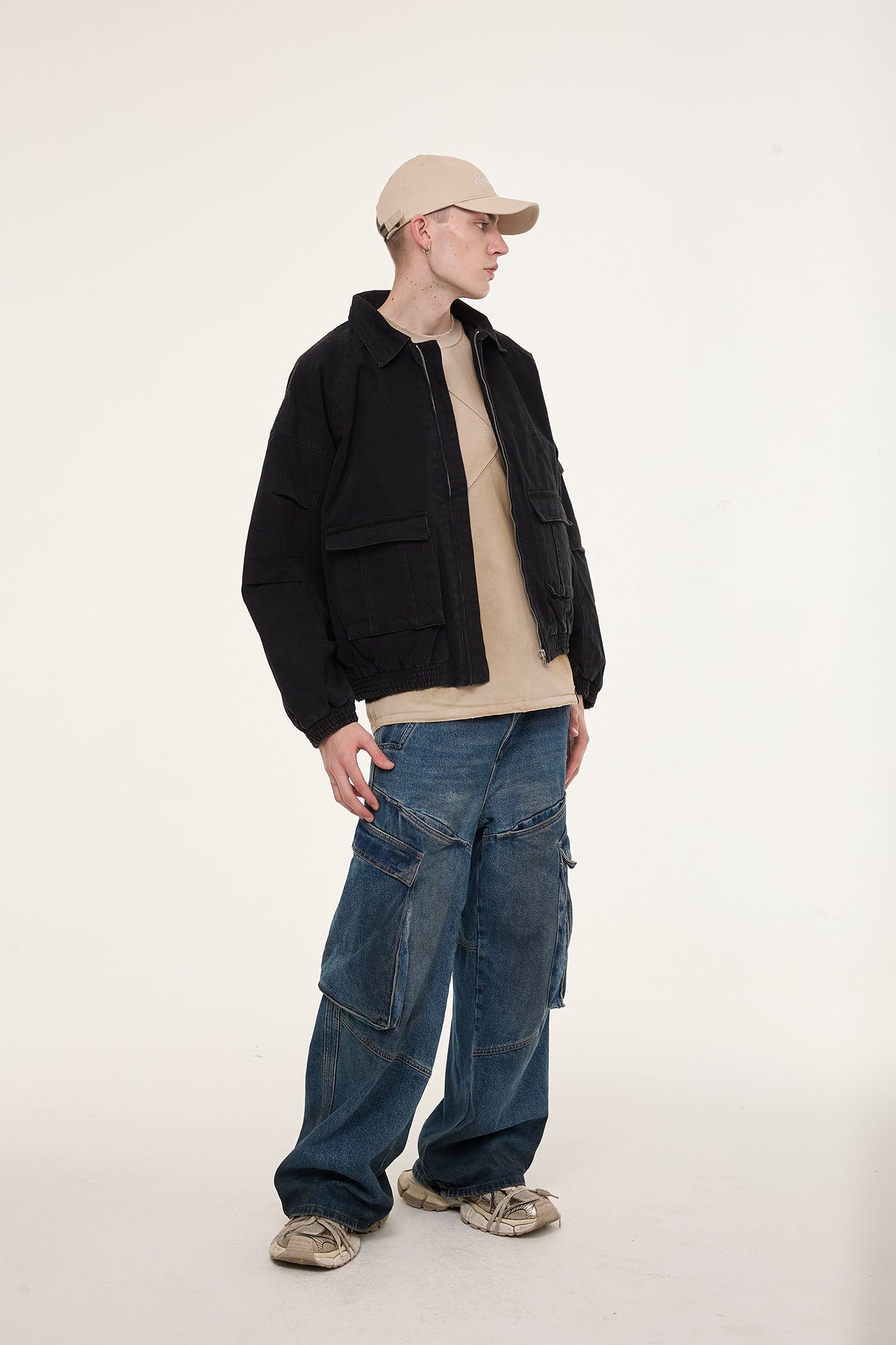 EGOFETCH Washed Utility Oversized Jacket-Jacket-S-Free Shipping Leatheretro