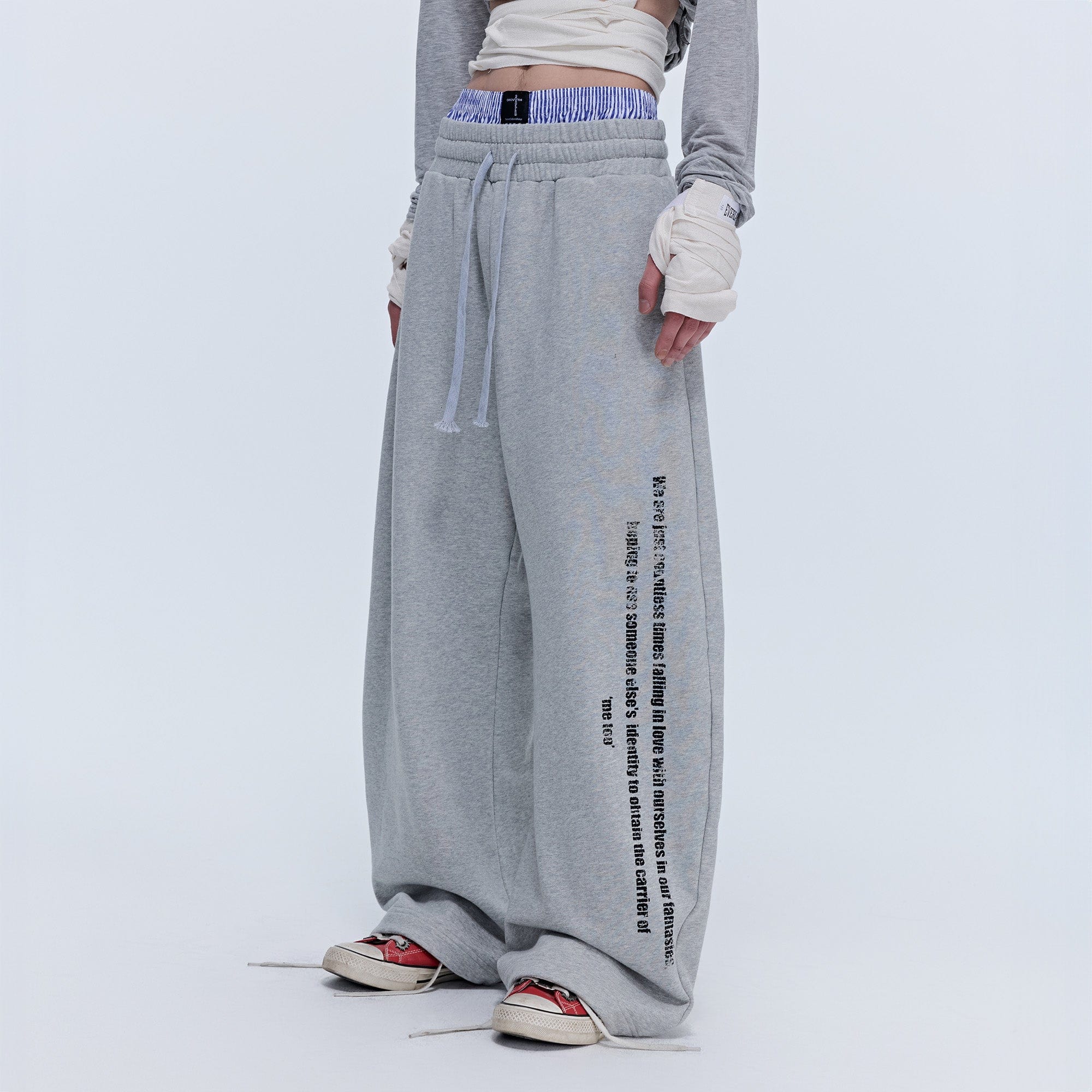 SAVAGEGROWTHWORLD Slogan Curved Drawstring Sweatpants-Pants-S-Black-Free Shipping Leatheretro