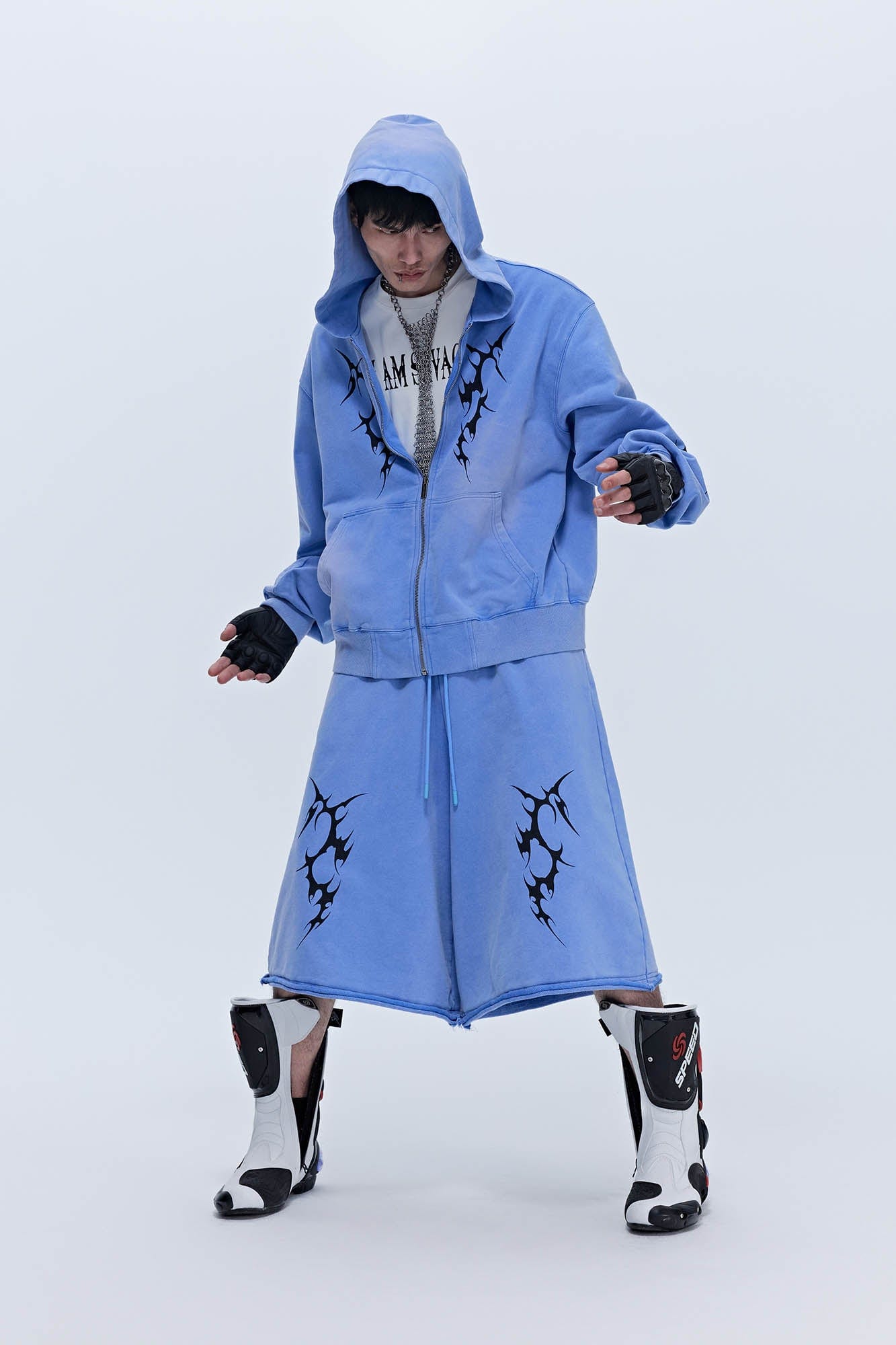 SAVAGEGROWTHWORLD Thorn Washed Drawstring Shorts-Shorts-S-Free Shipping Leatheretro