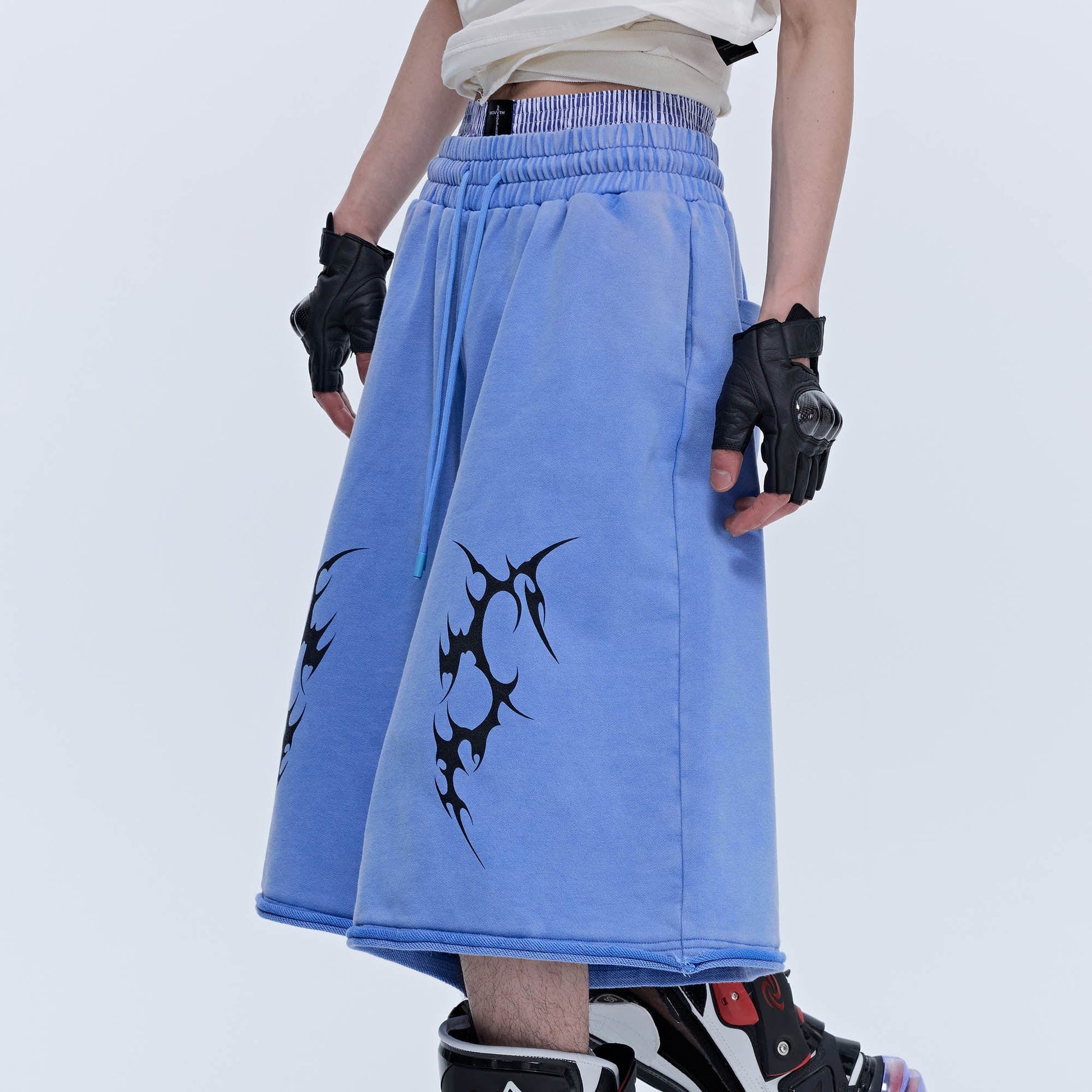 SAVAGEGROWTHWORLD Thorn Washed Drawstring Shorts-Shorts-S-Free Shipping Leatheretro