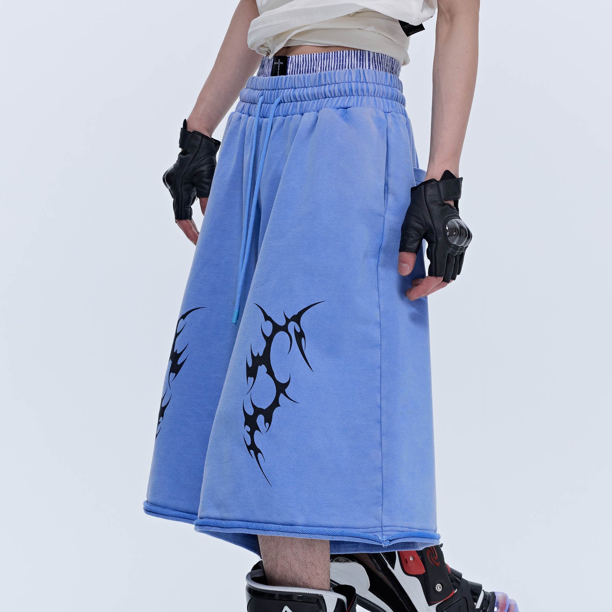 SAVAGEGROWTHWORLD Thorn Washed Drawstring Shorts-Shorts-S-Free Shipping Leatheretro