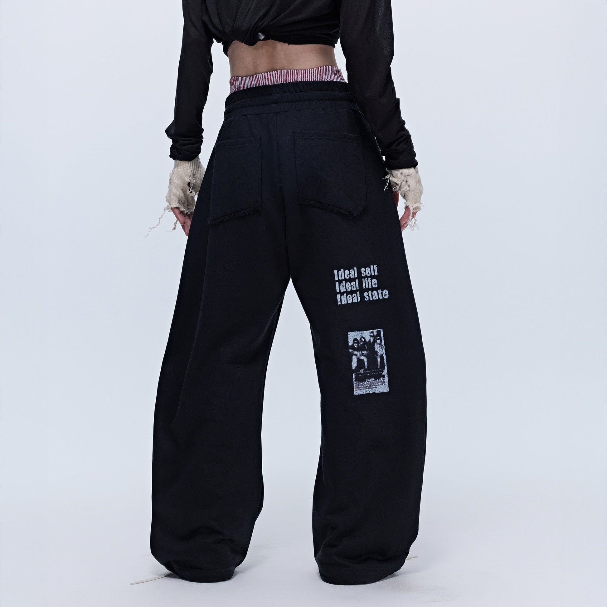 SAVAGEGROWTHWORLD Slogan Curved Drawstring Sweatpants-Pants-S-Black-Free Shipping Leatheretro