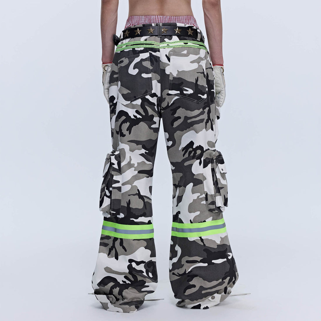 SAVAGEGROWTHWORLD Camo Reflective Multi-Pocket Cargo Pants-Pants-S-Free Shipping Leatheretro