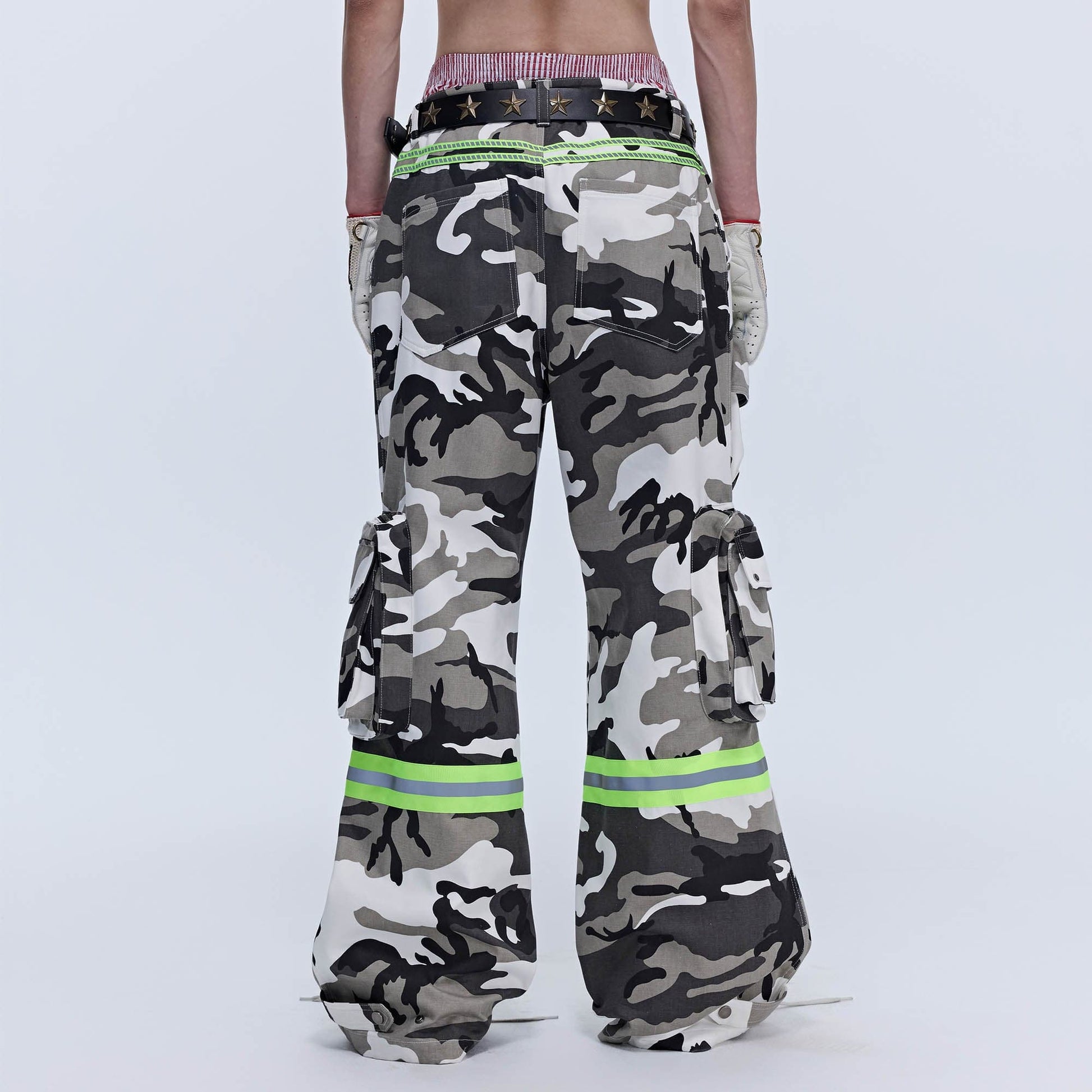 SAVAGEGROWTHWORLD Camo Reflective Multi-Pocket Cargo Pants-Pants-S-Free Shipping Leatheretro