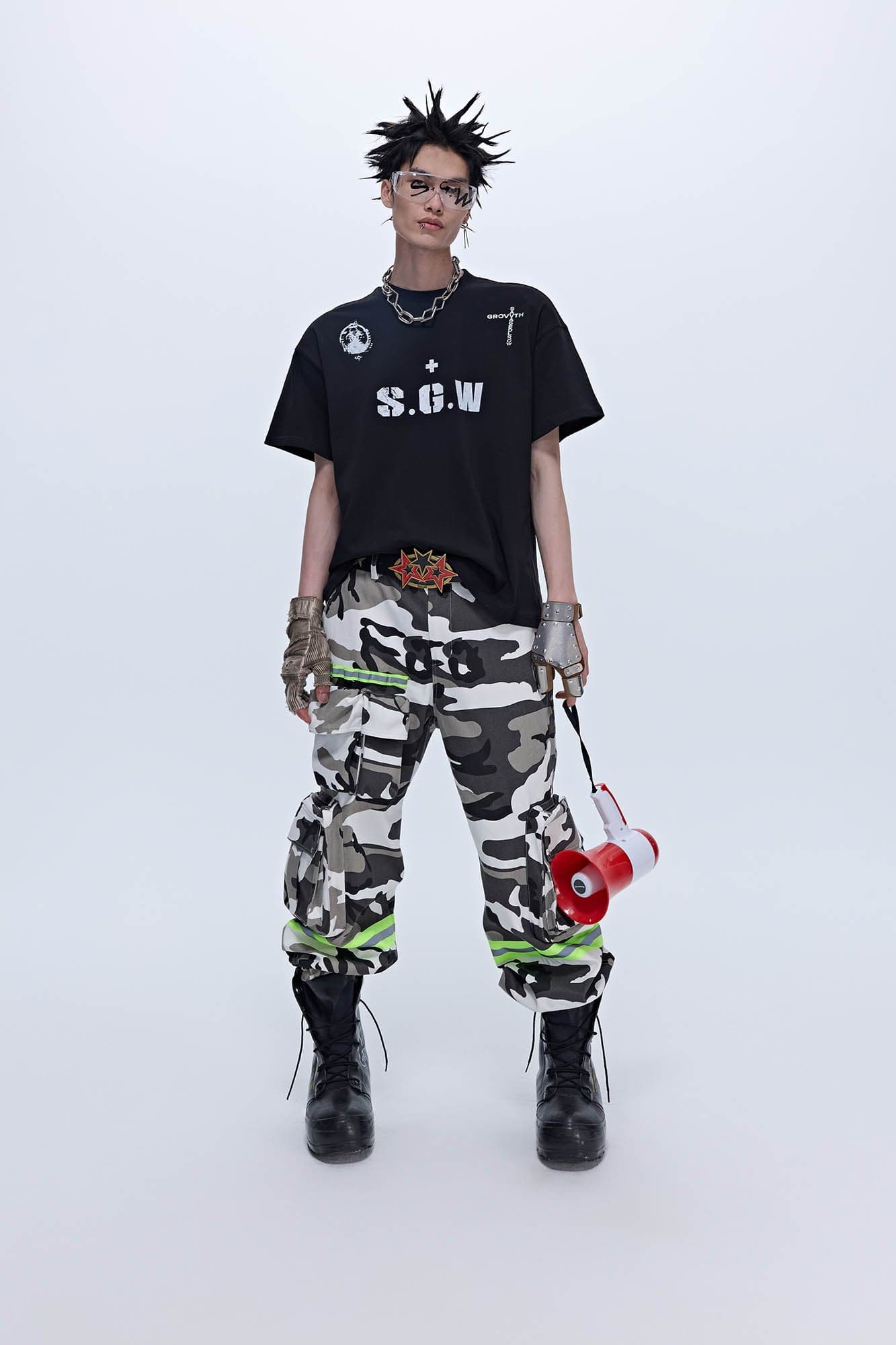 SAVAGEGROWTHWORLD Camo Reflective Multi-Pocket Cargo Pants-Pants-S-Free Shipping Leatheretro