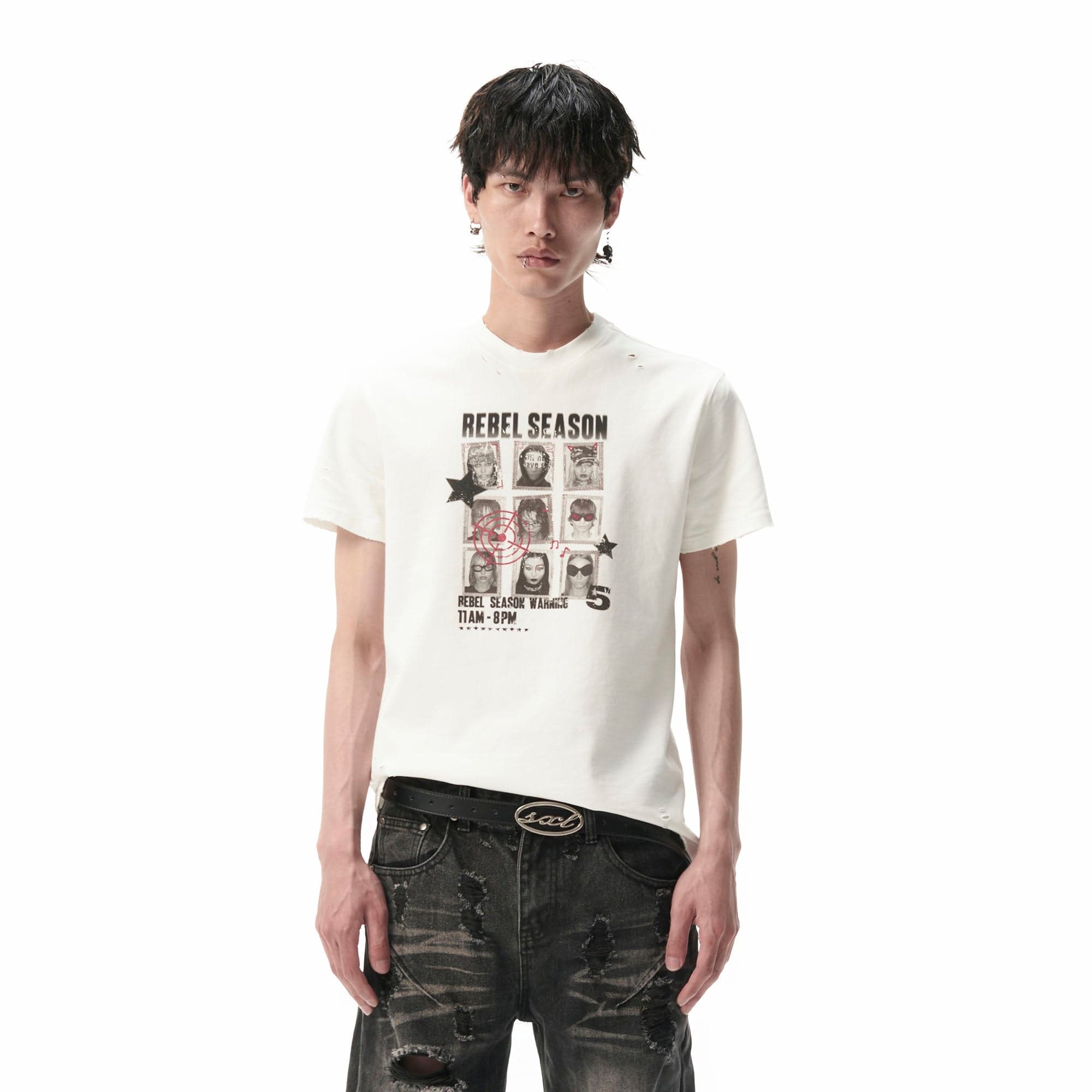 SAVAGEGROWTHWORLD Nine Grid Portraits Graphic T-Shirt-T Shirt-S-Free Shipping Leatheretro