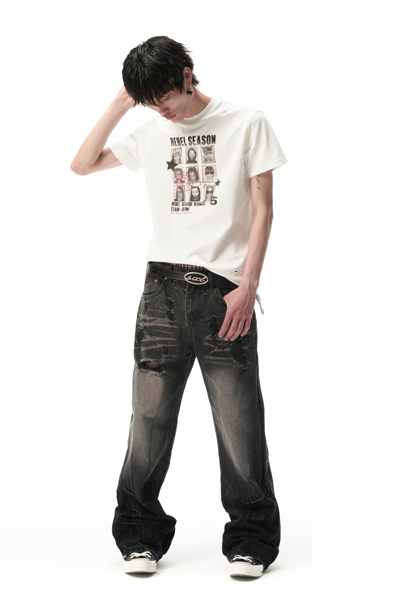 SAVAGEGROWTHWORLD Nine Grid Portraits Graphic T-Shirt-T Shirt-S-Free Shipping Leatheretro