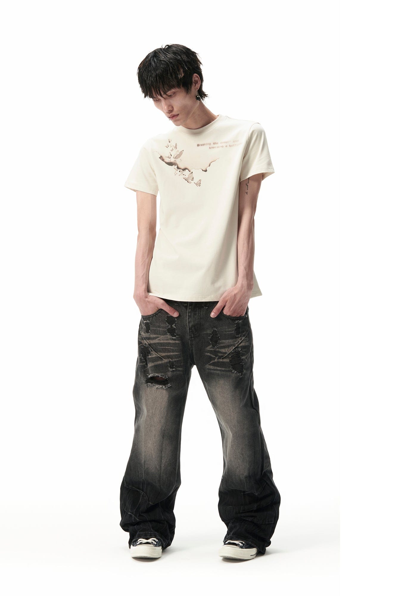 SAVAGEGROWTHWORLD Burnt Butterfly Graphic T-Shirt-T Shirt-S-Free Shipping Leatheretro