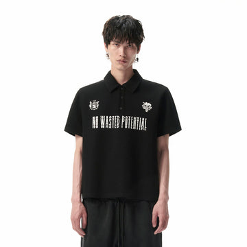 SAVAGEGROWTHWORLD No Wasted Potential Stripe-Back Polo T-Shirt-T Shirt-S-Free Shipping Leatheretro
