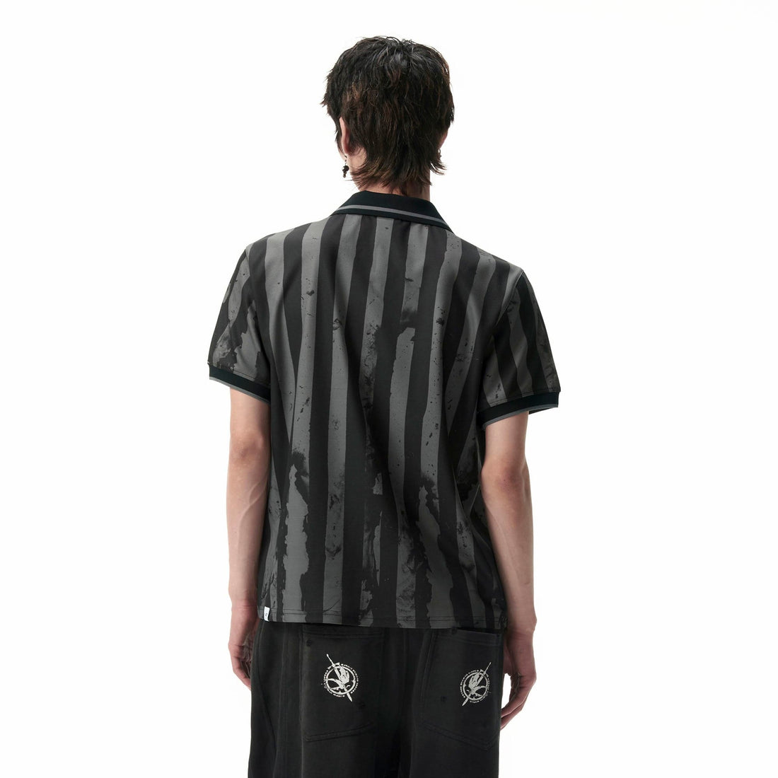 SAVAGEGROWTHWORLD OVERDOSE Distressed Striped Jersey-T Shirt-S-Free Shipping Leatheretro