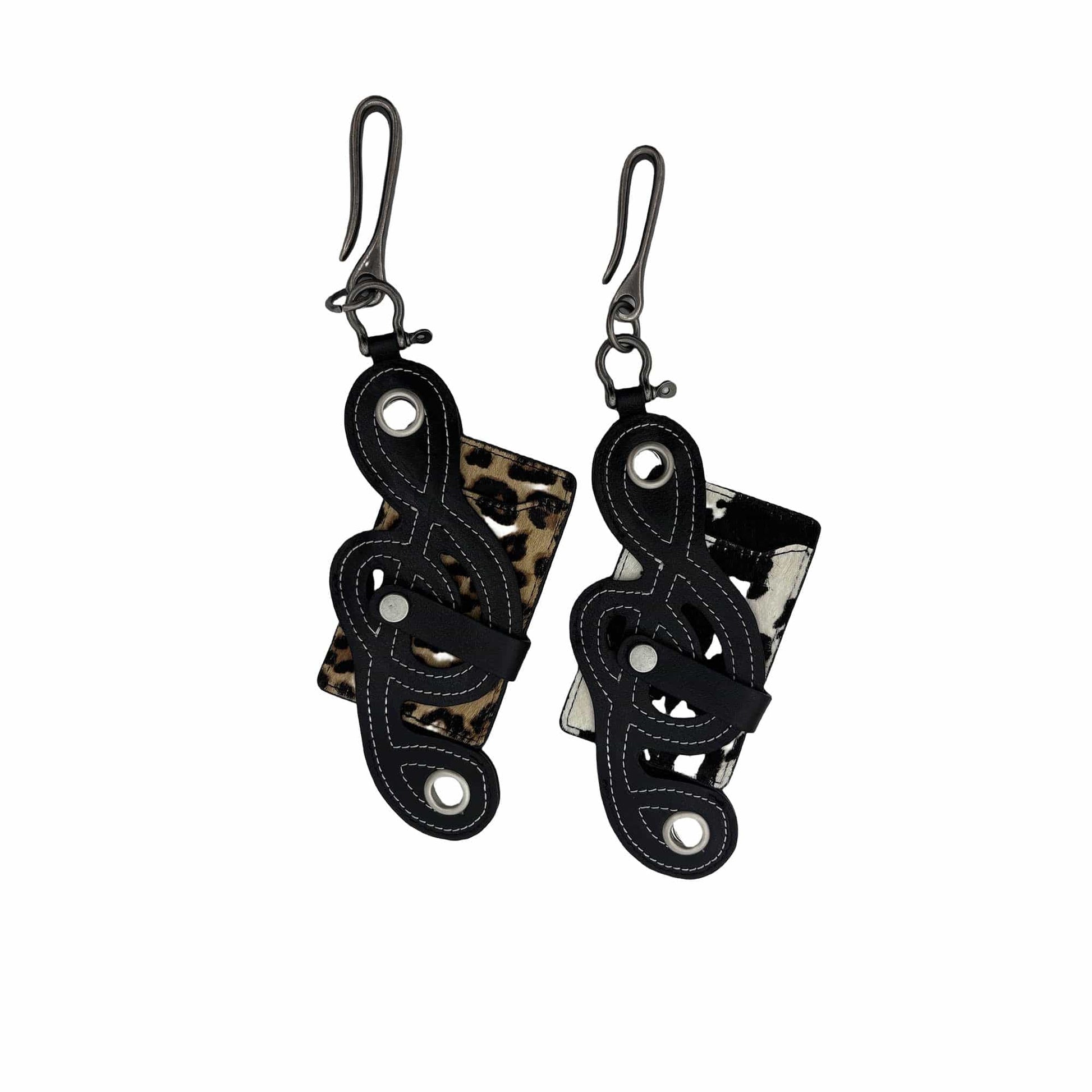 DND4DES Jazz Note Patchwork Haircalf Cardholder-Accessories-Leopard-Free Shipping Leatheretro