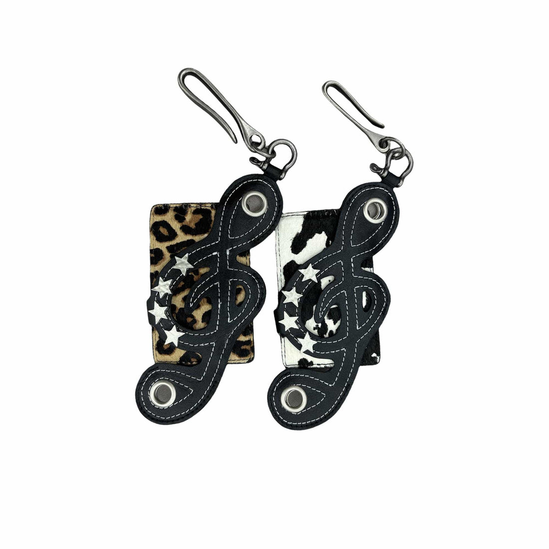 DND4DES Jazz Note Patchwork Haircalf Cardholder-Accessories-Leopard-Free Shipping Leatheretro