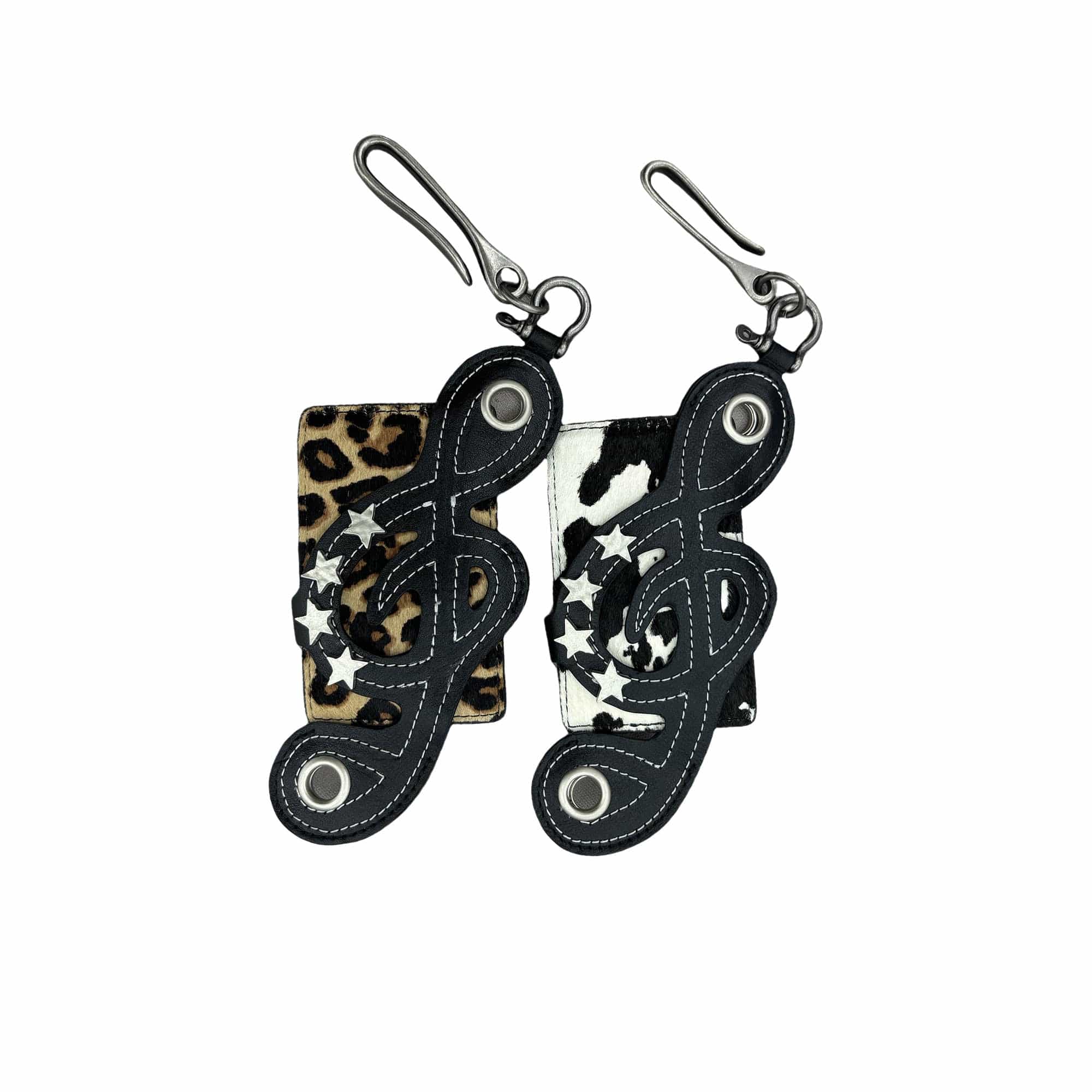 DND4DES Jazz Note Patchwork Haircalf Cardholder-Accessories-Leopard-Free Shipping Leatheretro