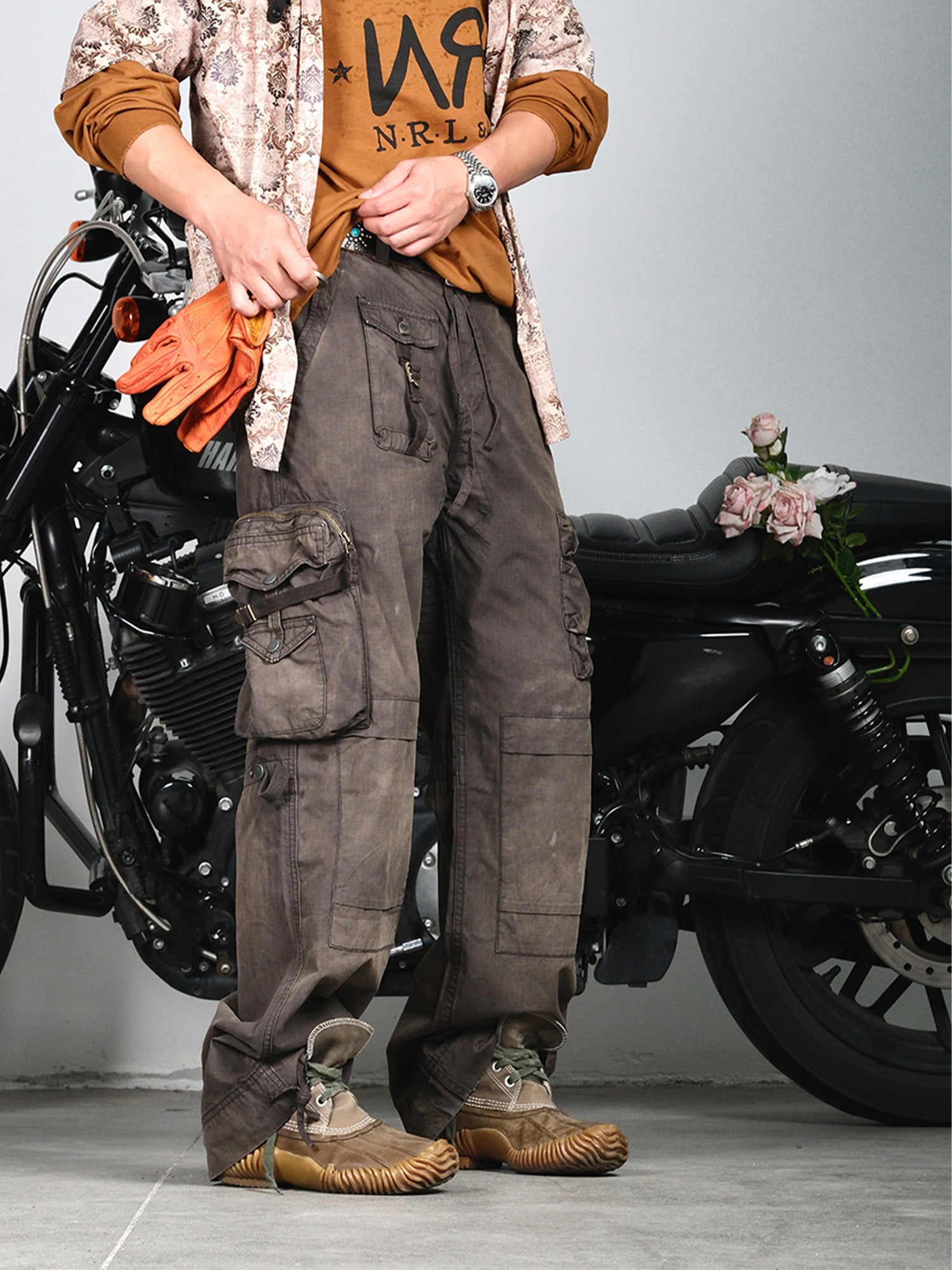 NEIGBORL Multi-Pocket Paratrooper Cargo Pants-Pants-S-Free Shipping Leatheretro