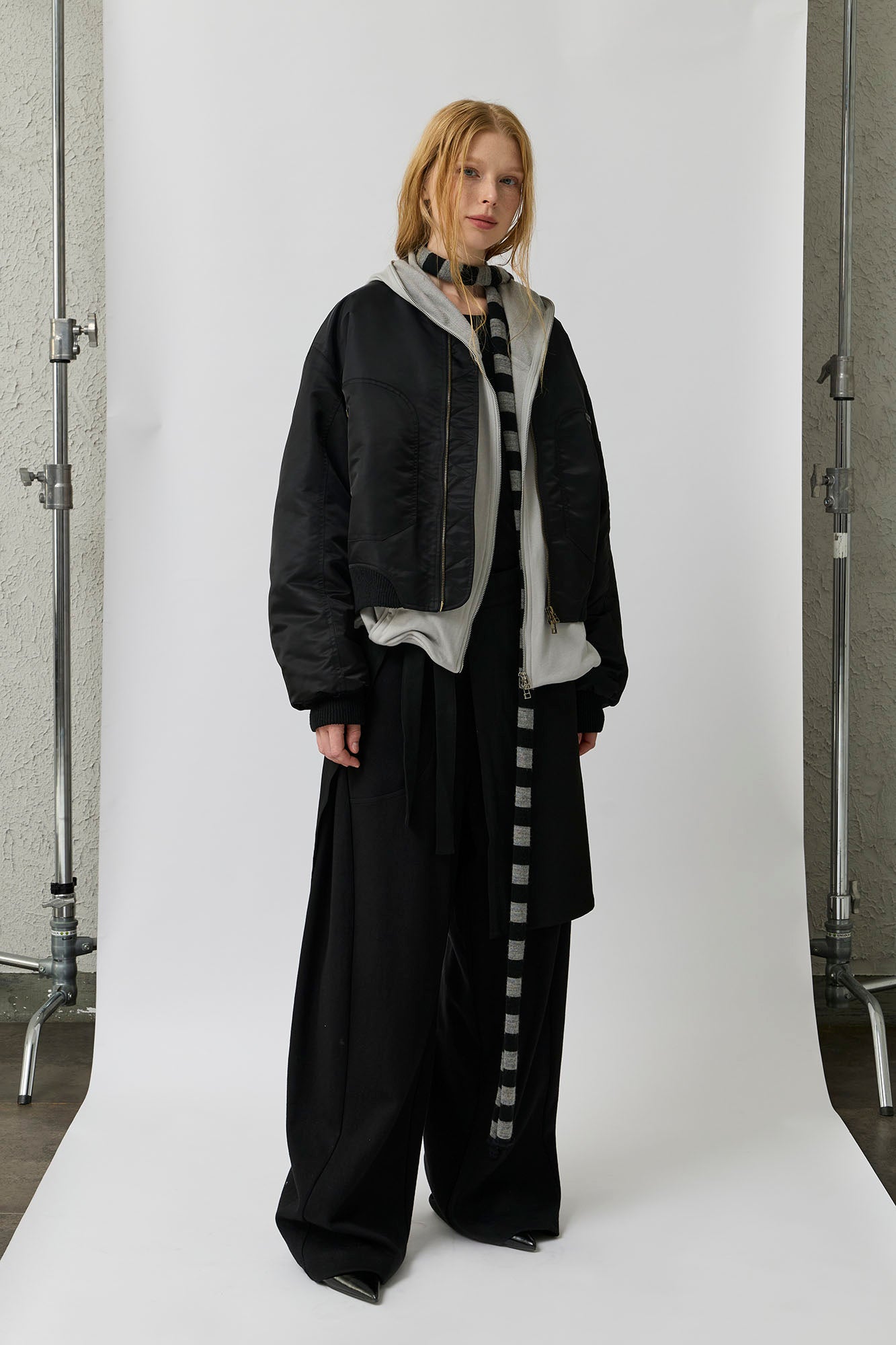 ORGANIC EMOTION Water-Repellent MA-1 Bomber Jacket-Jacket-S-Black-Free Shipping Leatheretro
