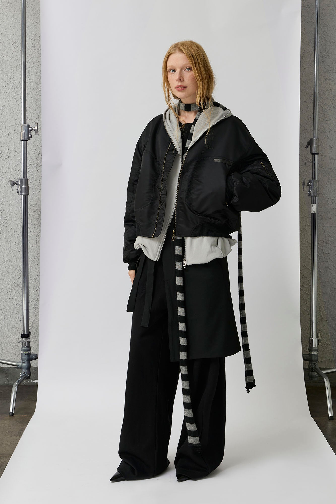 ORGANIC EMOTION Water-Repellent MA-1 Bomber Jacket-Jacket-S-Black-Free Shipping Leatheretro