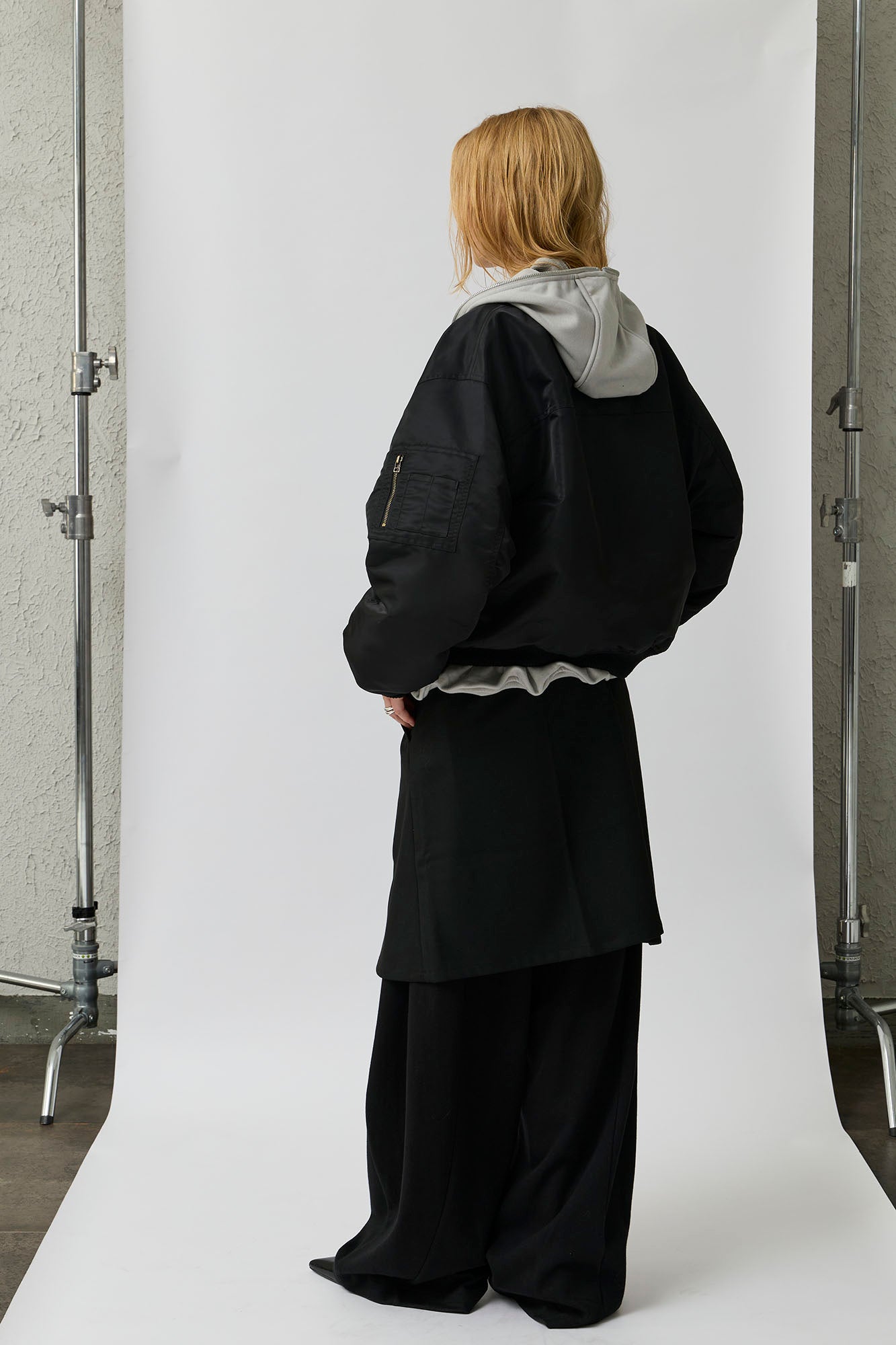 ORGANIC EMOTION Water-Repellent MA-1 Bomber Jacket-Jacket-S-Black-Free Shipping Leatheretro