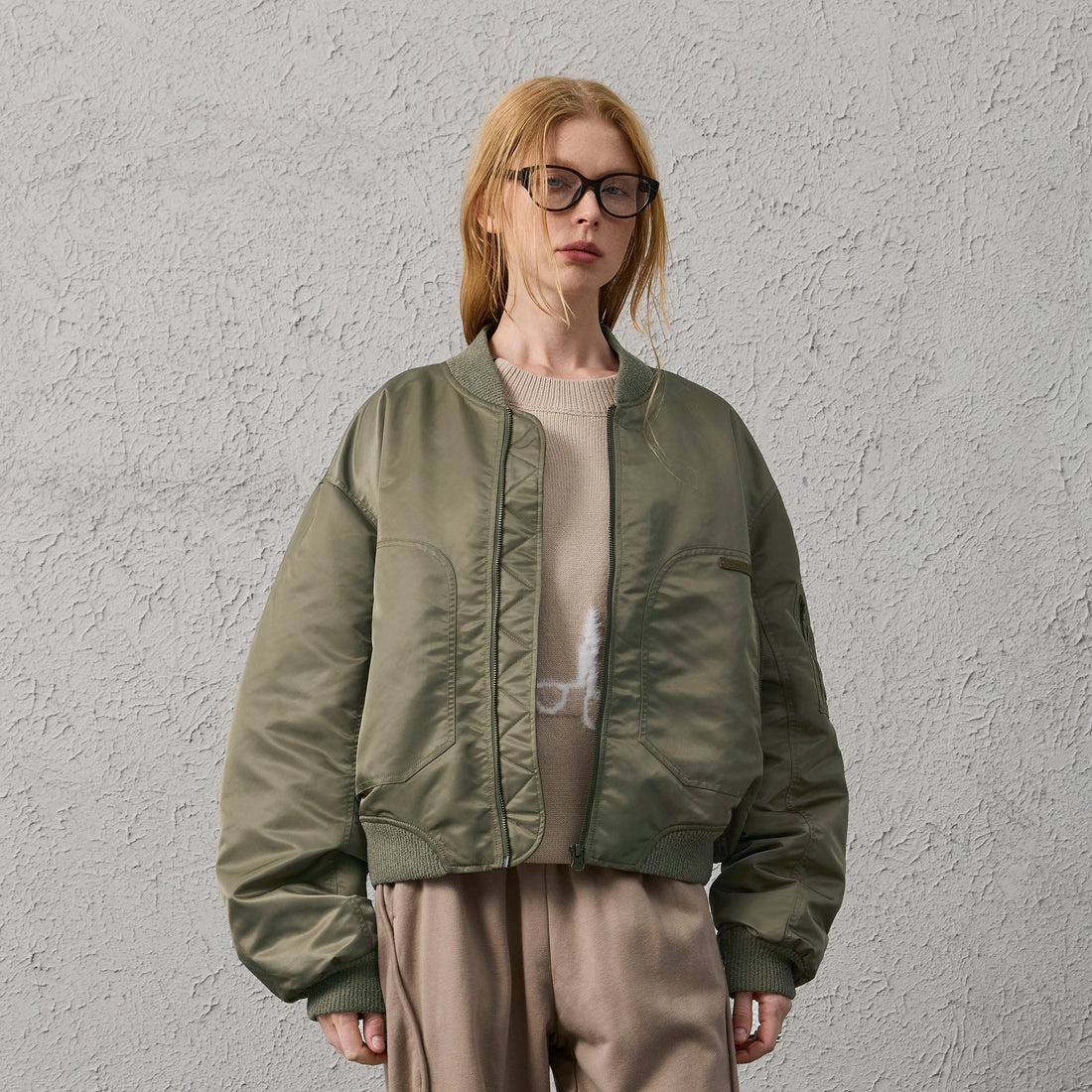 ORGANIC EMOTION Water-Repellent MA-1 Bomber Jacket-Jacket-S-Black-Free Shipping Leatheretro