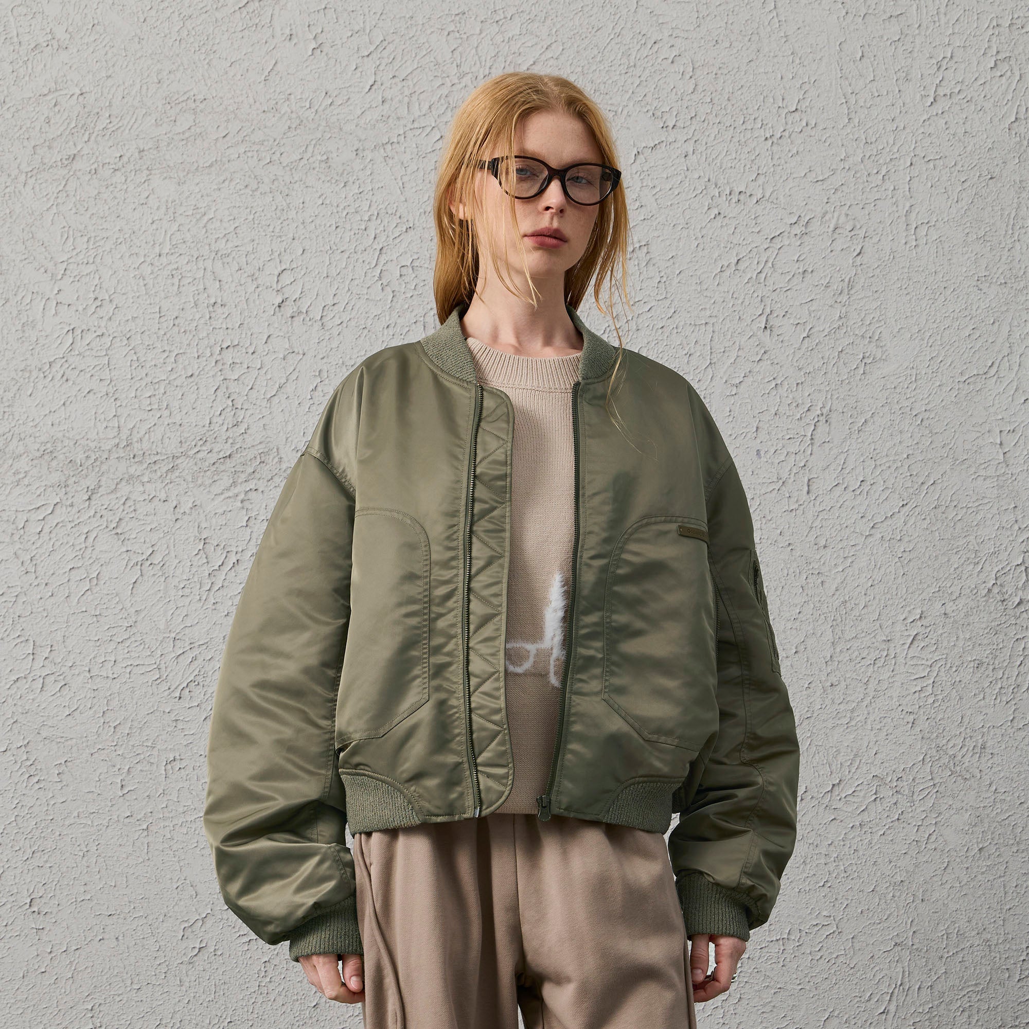 ORGANIC EMOTION Water-Repellent MA-1 Bomber Jacket-Jacket-S-Green-Free Shipping Leatheretro