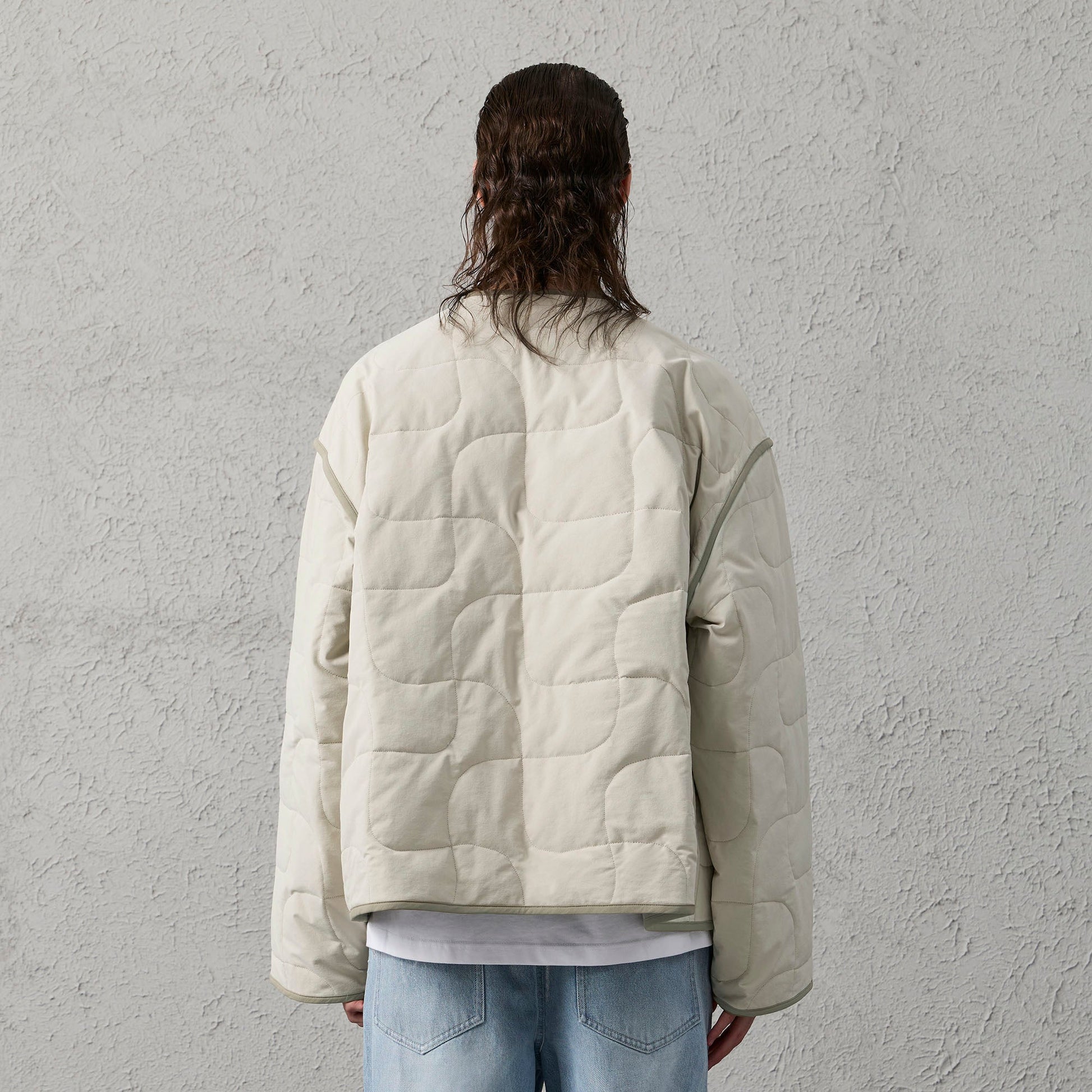 ORGANIC EMOTION Quilted Snap-Front Down Jacket-Jacket-S-Free Shipping Leatheretro