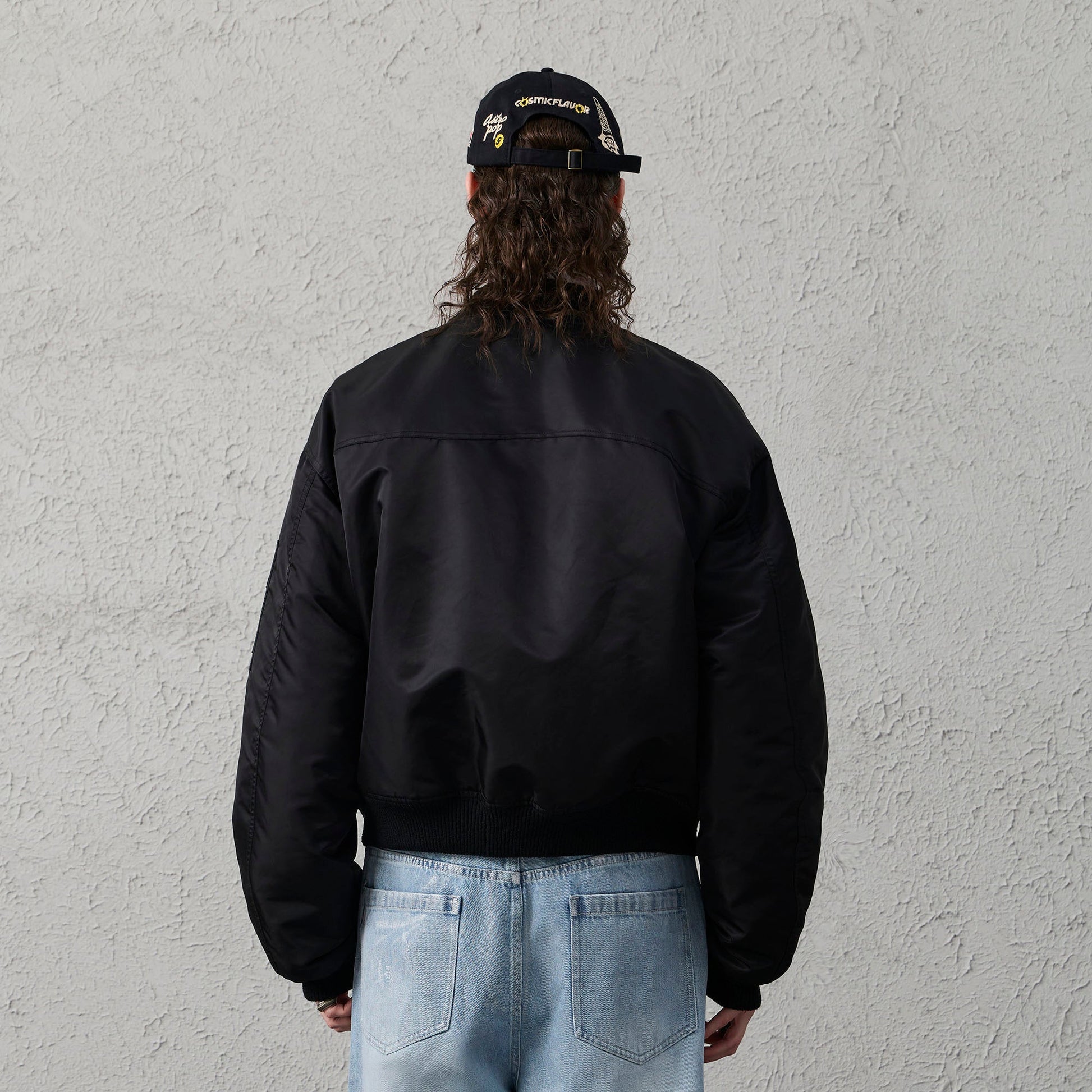 ORGANIC EMOTION Water-Repellent MA-1 Bomber Jacket-Jacket-S-Black-Free Shipping Leatheretro