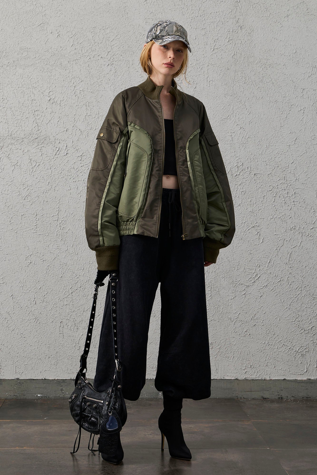 ORGANIC EMOTION Deconstructed MA-1 Down Bomber Jacket-Jacket-S-Free Shipping Leatheretro