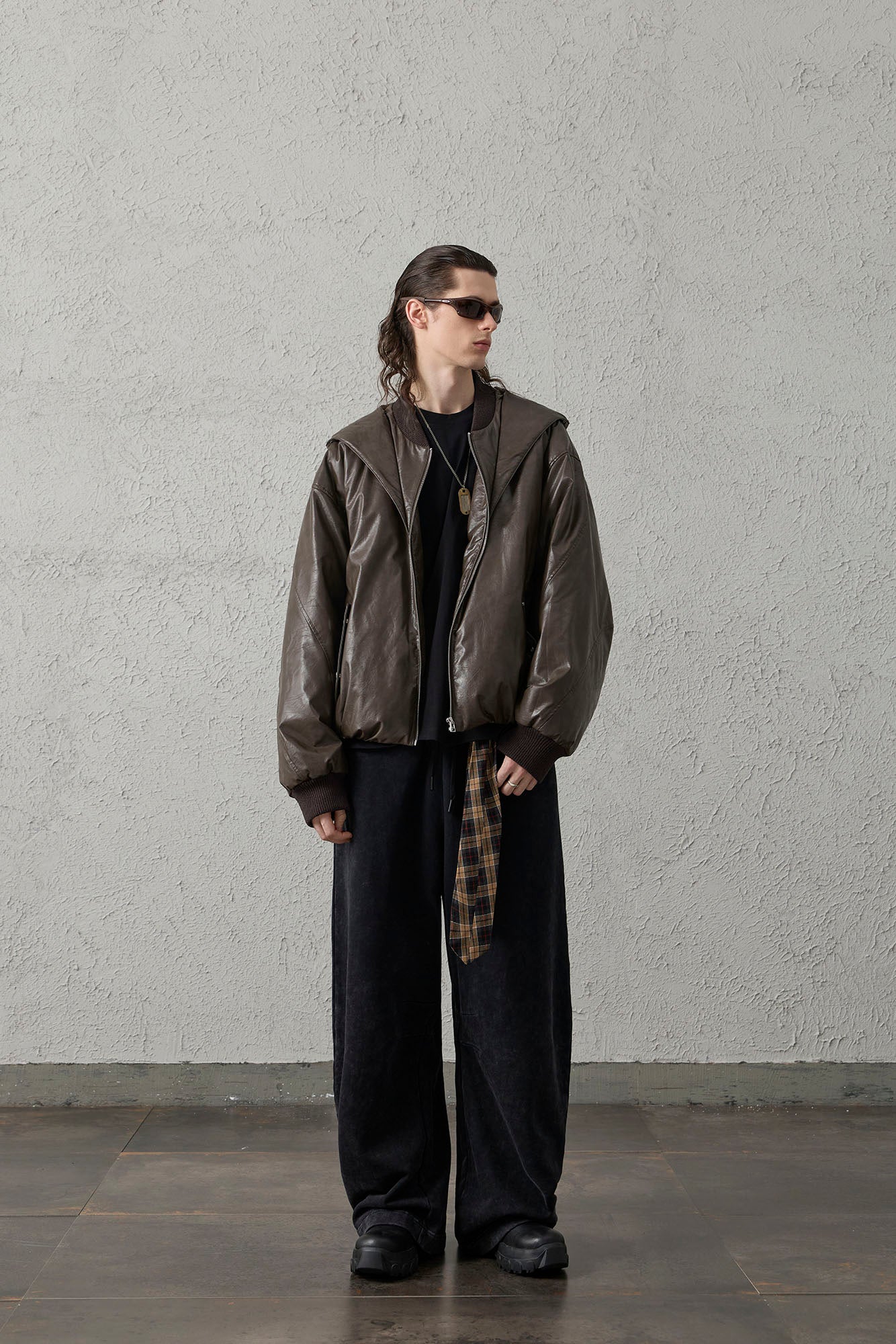 ORGANIC EMOTION Deconstructed PU Oversized Puffer Jacket-Jacket-S-Free Shipping Leatheretro