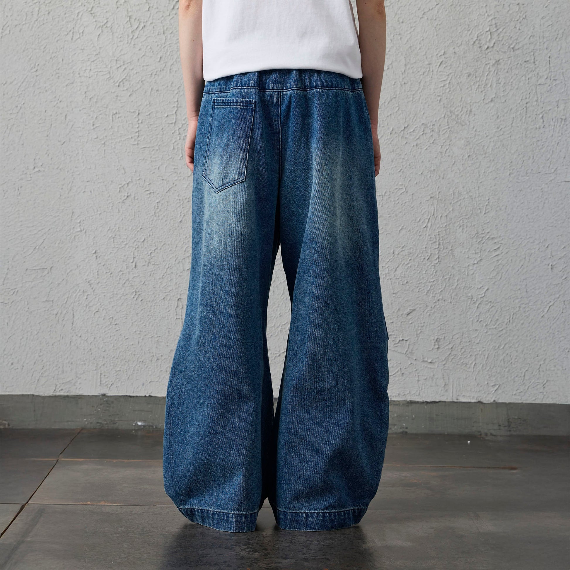 ORGANIC EMOTION Faded Wash Padded-Knee Jeans-Jeans-S-Free Shipping Leatheretro