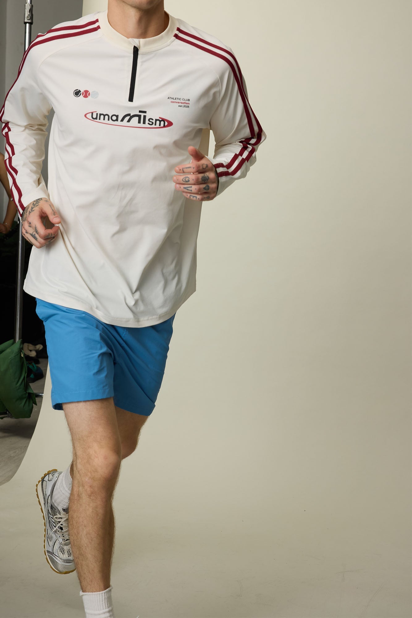 UMAMIISM Side Stripe Mesh-Panel Quick-Dry Long-Sleeve Tee-L/S Tee-XS-White-Free Shipping Leatheretro