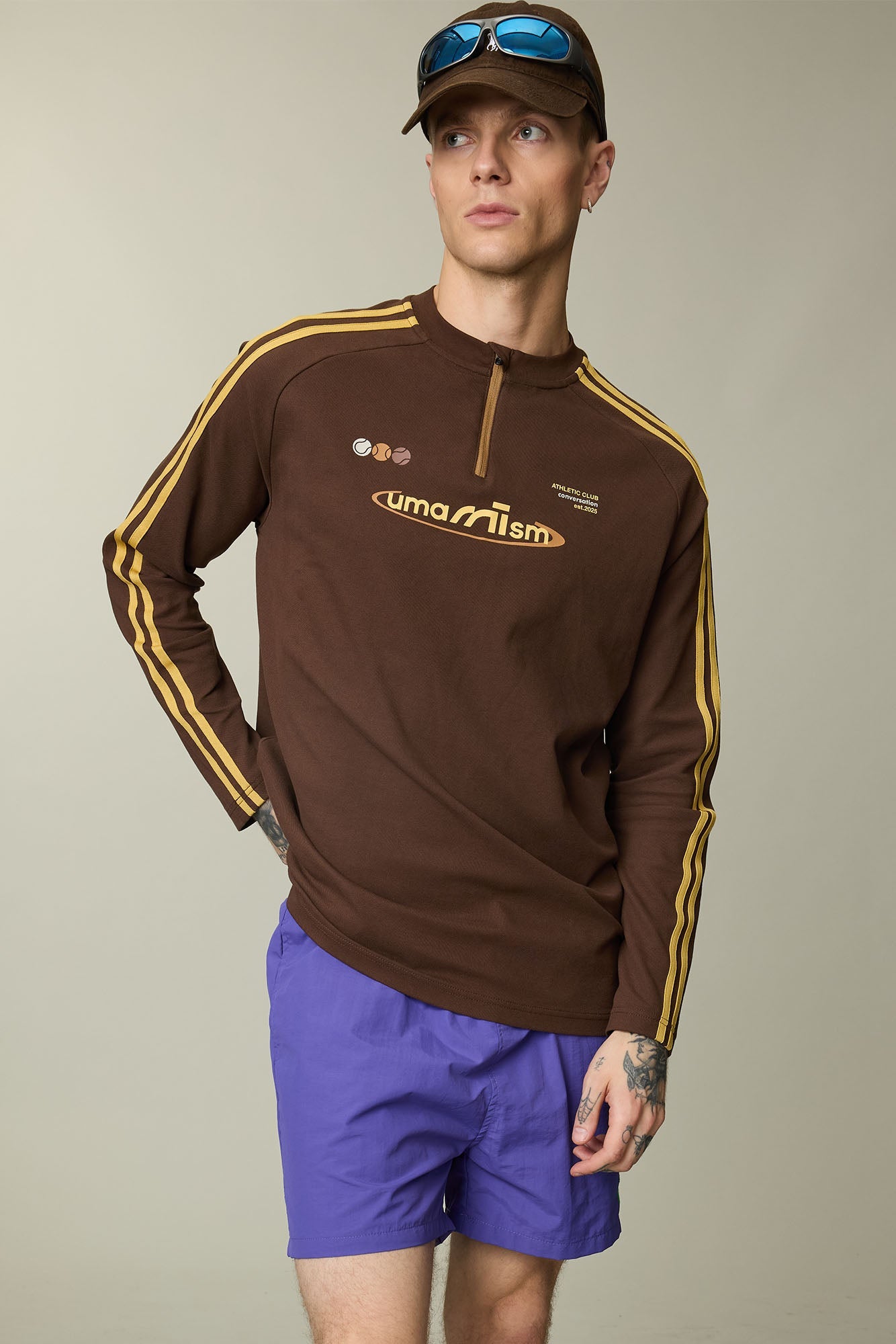 UMAMIISM Side Stripe Mesh-Panel Quick-Dry Long-Sleeve Tee-L/S Tee-XS-White-Free Shipping Leatheretro