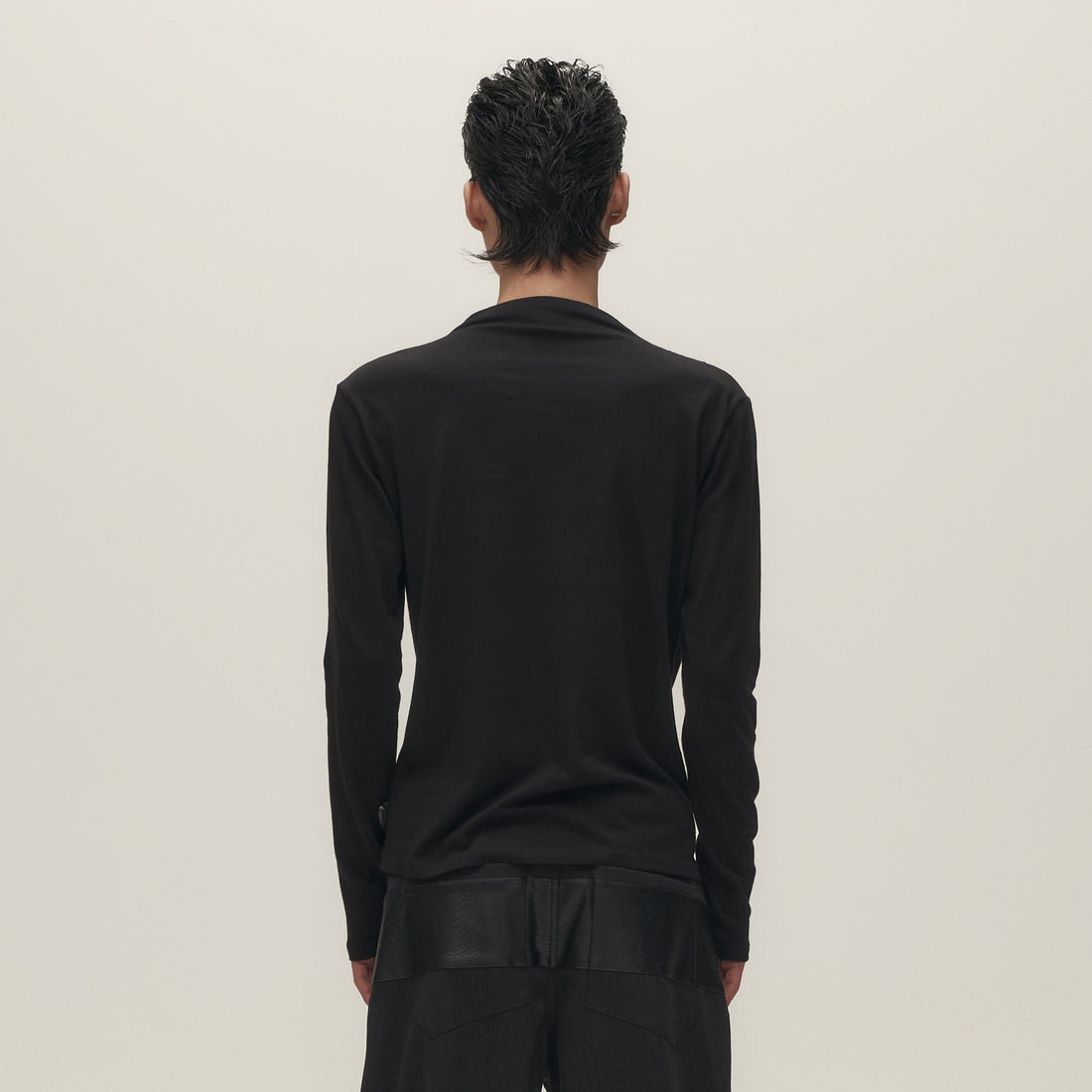 SAVAGEGROWTHWORLD Asymmetrical Drape Long-Sleeve Tee-L/S Tee-S-Free Shipping Leatheretro