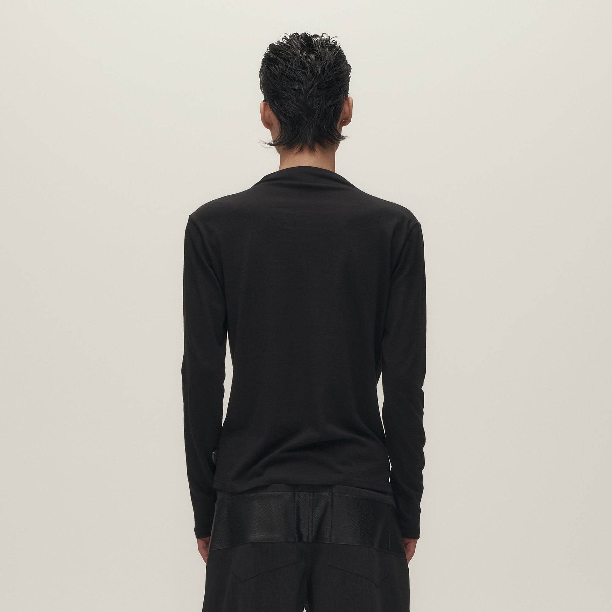 SAVAGEGROWTHWORLD Asymmetrical Drape Long-Sleeve Tee-L/S Tee-S-Free Shipping Leatheretro