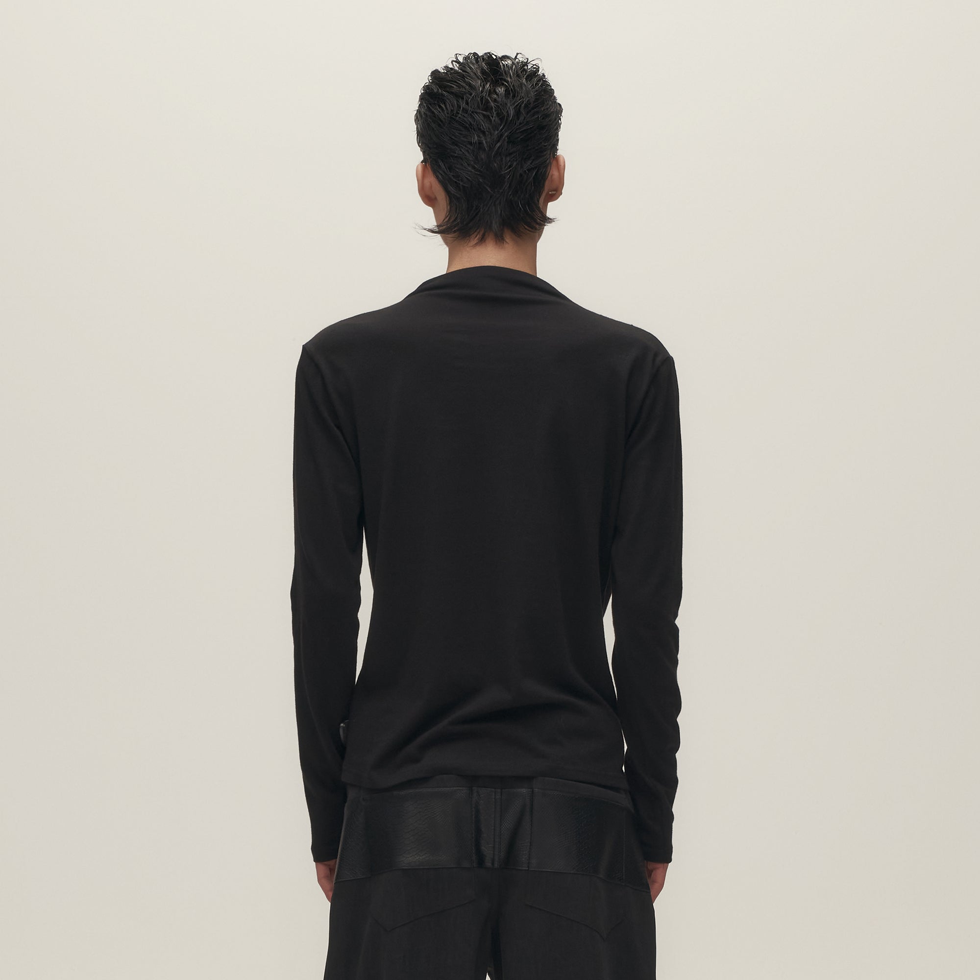 SAVAGEGROWTHWORLD Asymmetrical Drape Long-Sleeve Tee-L/S Tee-S-Free Shipping Leatheretro