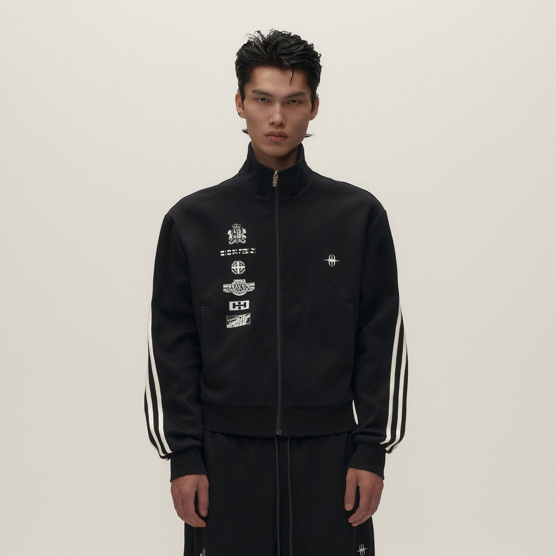 SAVAGEGROWTHWORLD Side Striped Graphic Track Jacket-Jacket-S-Free Shipping Leatheretro