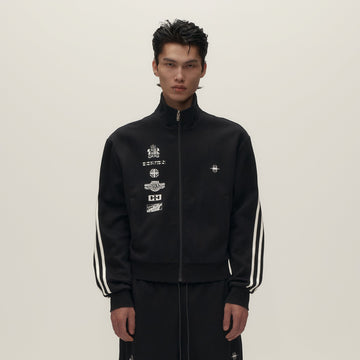 SAVAGEGROWTHWORLD Side Striped Graphic Track Jacket-Jacket-S-Free Shipping Leatheretro