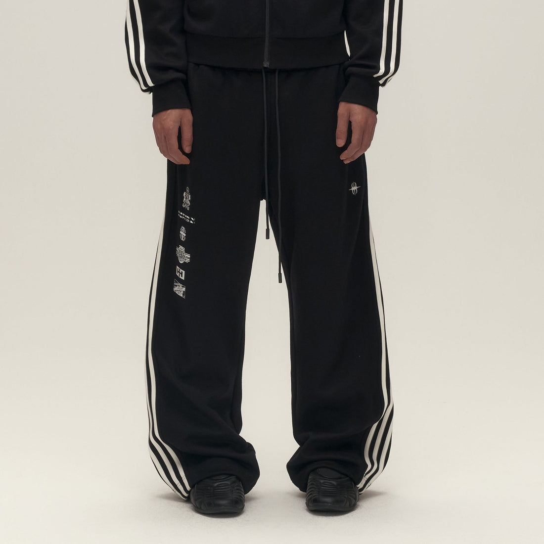 SAVAGEGROWTHWORLD Back-Arc Striped Graphic Track Pants-Pants-S-Free Shipping Leatheretro