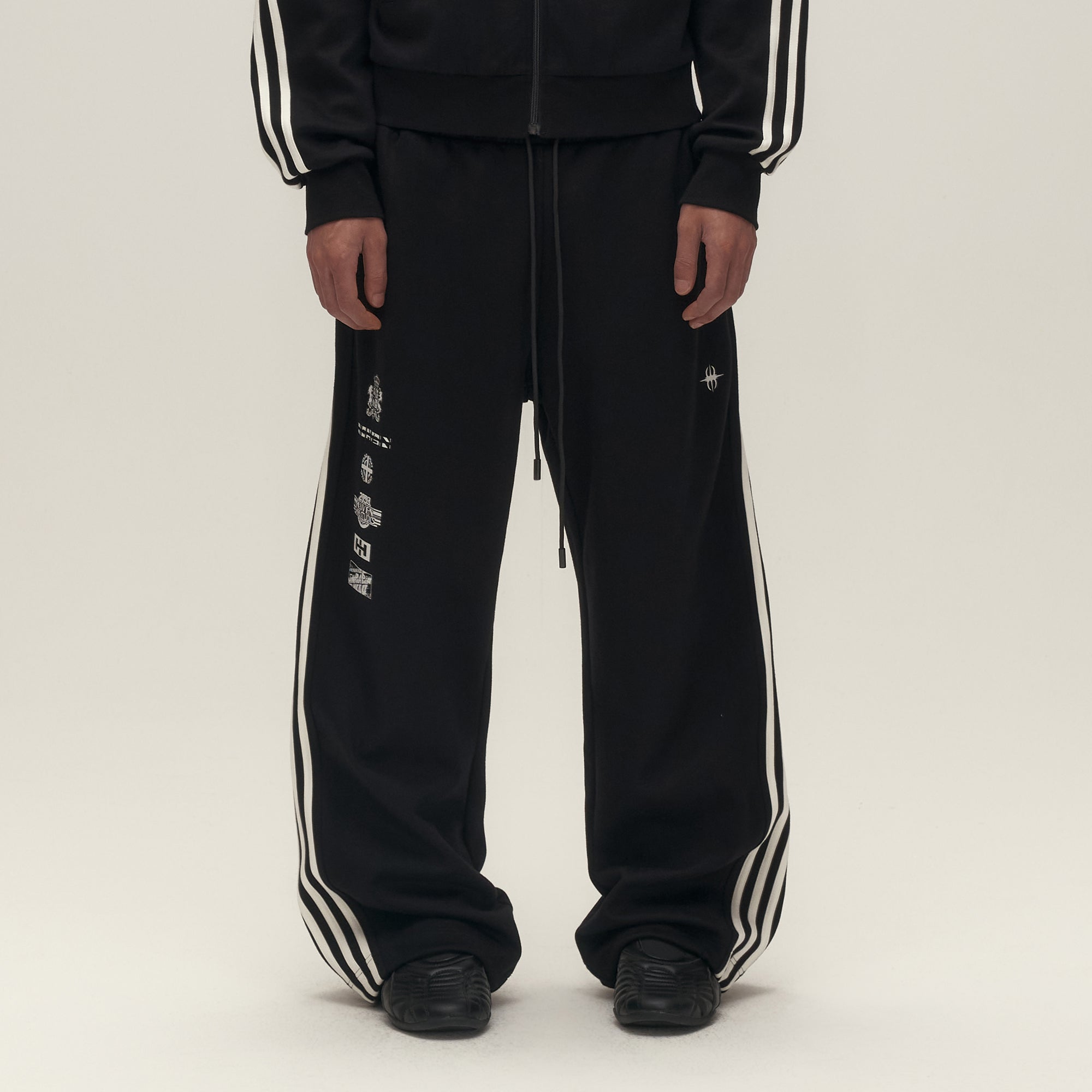 SAVAGEGROWTHWORLD Back-Arc Striped Graphic Track Pants-Pants-S-Free Shipping Leatheretro