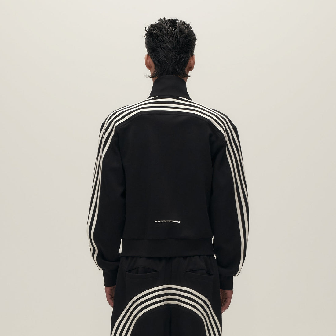 SAVAGEGROWTHWORLD Side Striped Graphic Track Jacket-Jacket-S-Free Shipping Leatheretro