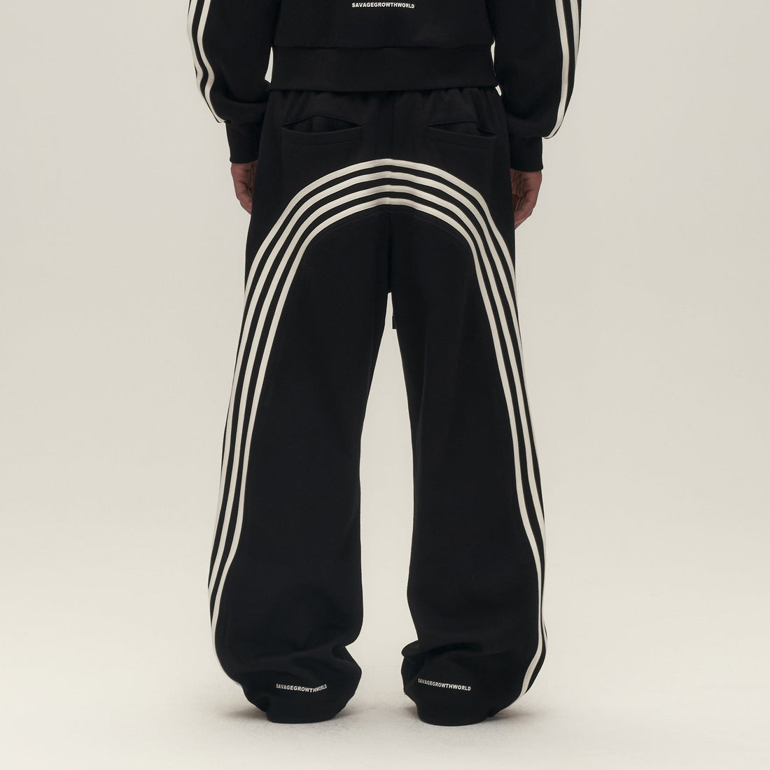 SAVAGEGROWTHWORLD Back-Arc Striped Graphic Track Pants-Pants-S-Free Shipping Leatheretro