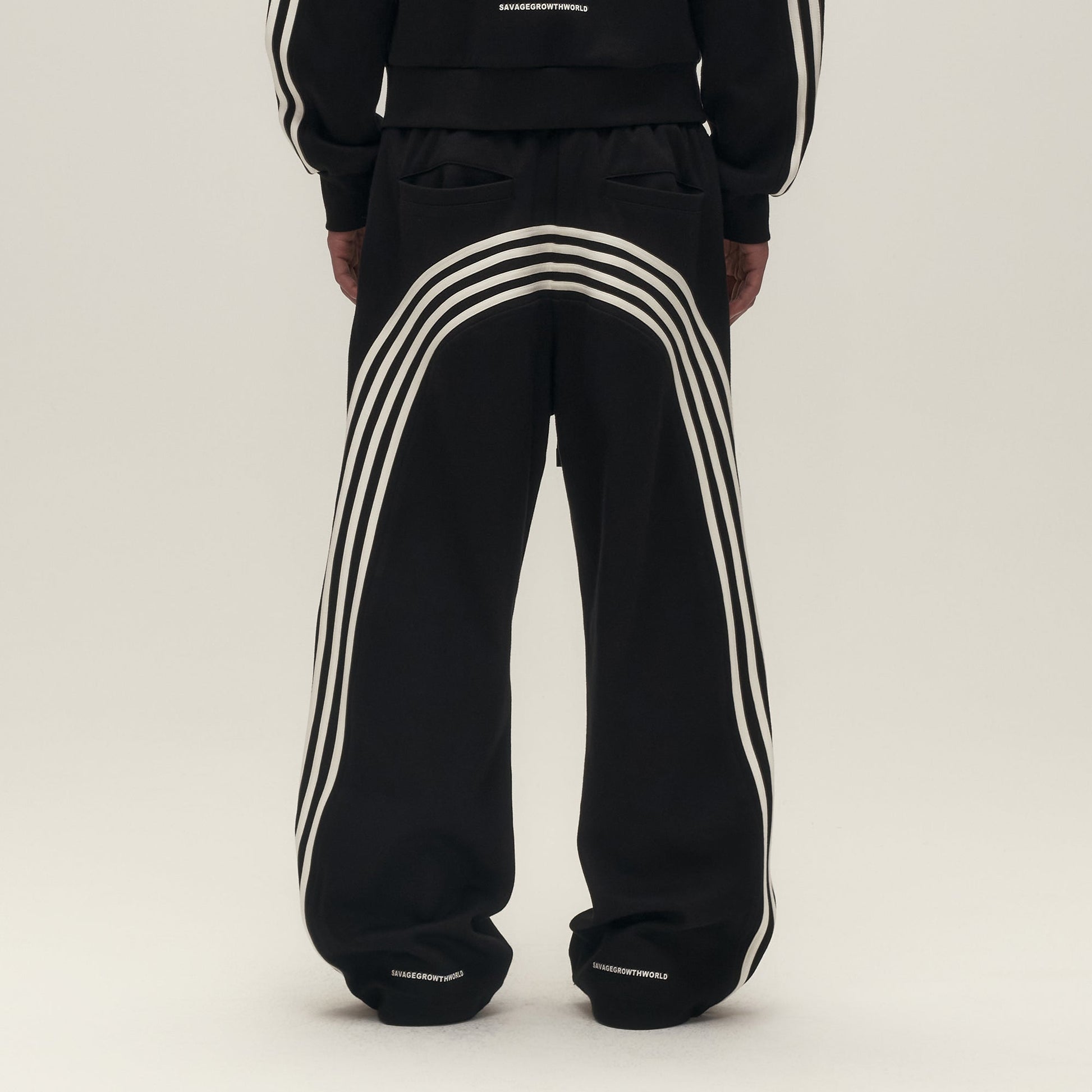 SAVAGEGROWTHWORLD Back-Arc Striped Graphic Track Pants-Pants-S-Free Shipping Leatheretro