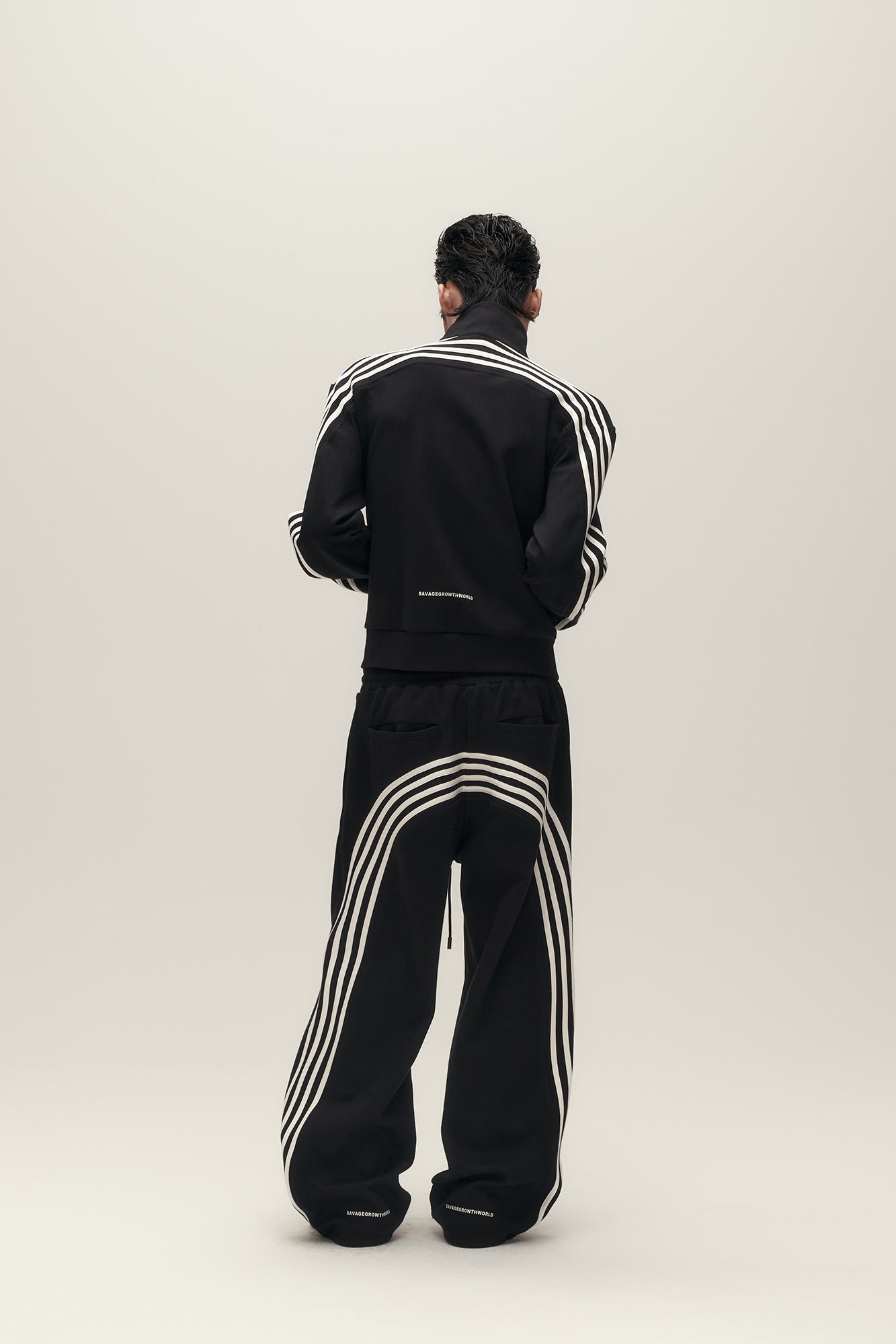 SAVAGEGROWTHWORLD Back-Arc Striped Graphic Track Pants-Pants-S-Free Shipping Leatheretro