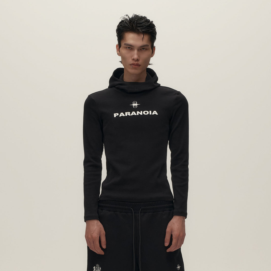 SAVAGEGROWTHWORLD Paranoia Graphic Balaclava Slim Hoodie-Hoodie-S-Free Shipping Leatheretro