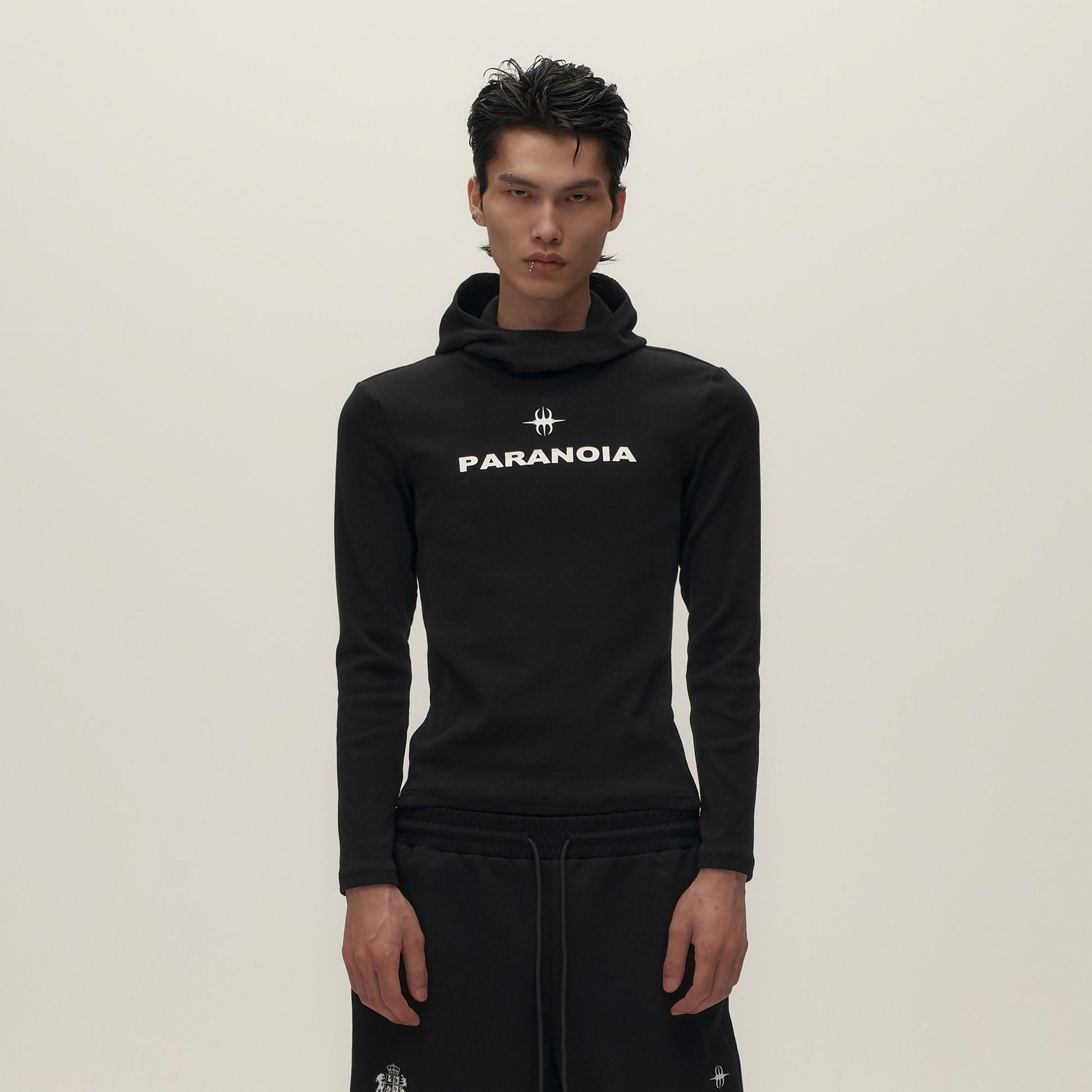SAVAGEGROWTHWORLD Paranoia Graphic Balaclava Slim Hoodie-Hoodie-S-Free Shipping Leatheretro